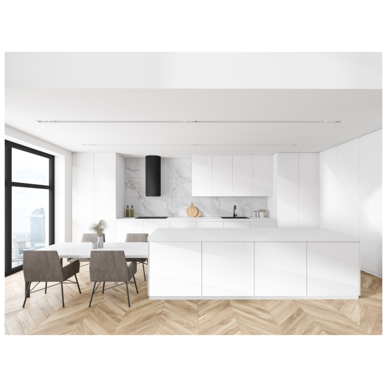 CNC Cabinetry Assembled Classic Milano Polar White 10x10 Kitchen