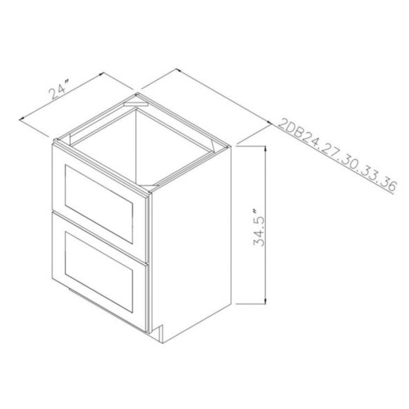 Everview Ready To Assemble White Shaker Drawer Base Cabinet