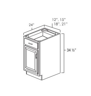 Everview Ready To Assemble Aspen White Single Door Base Cabinet