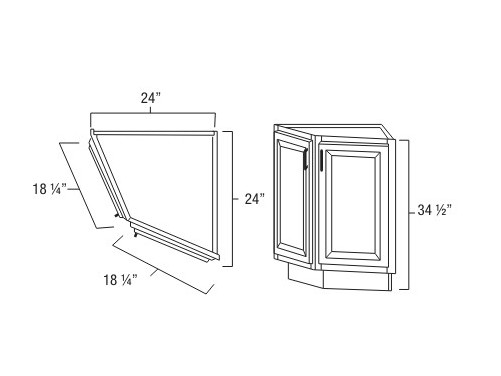 Everview Ready To Assemble Aspen White Base End Angle Cabinet