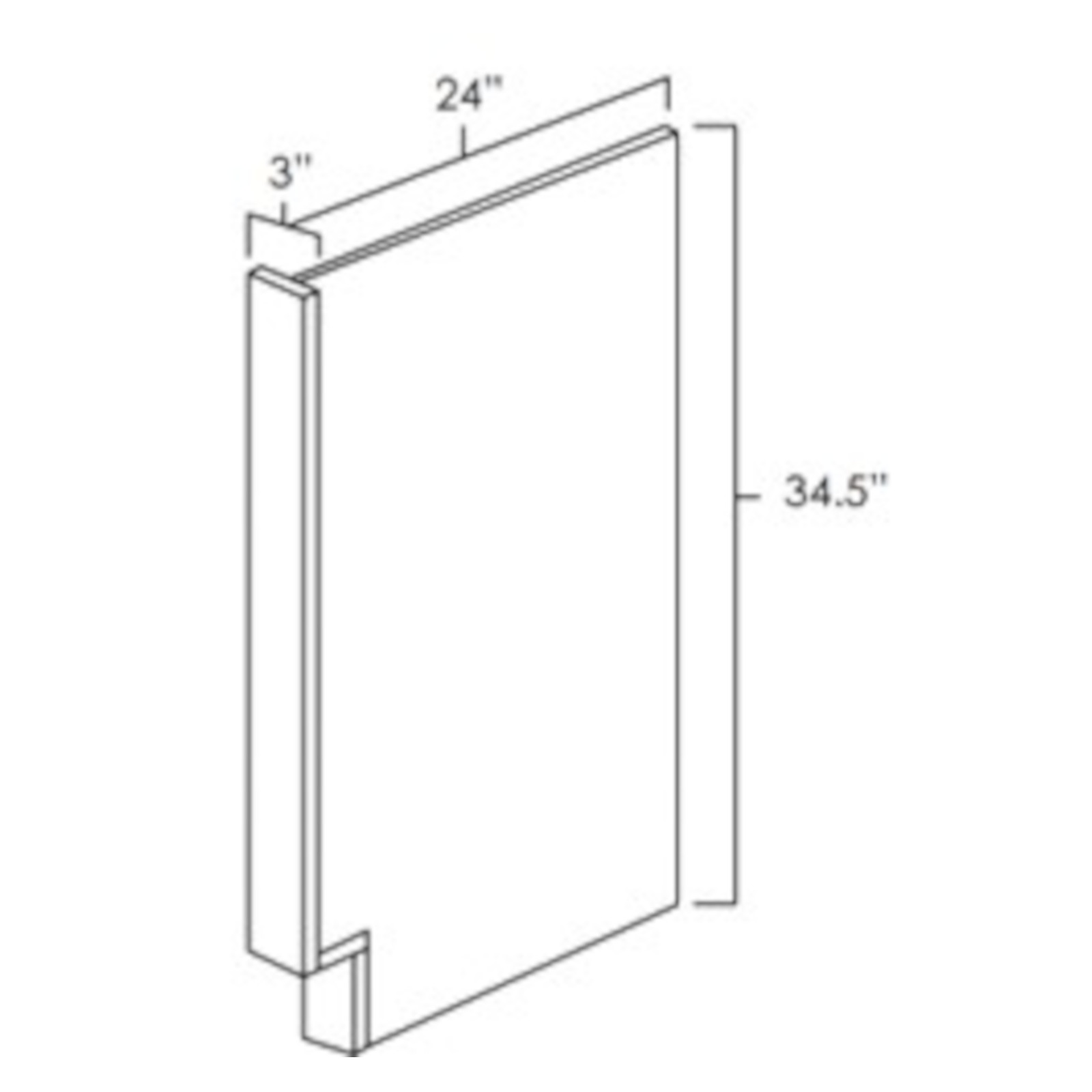 Everview Ready To Assemble Aspen White Base End Panel