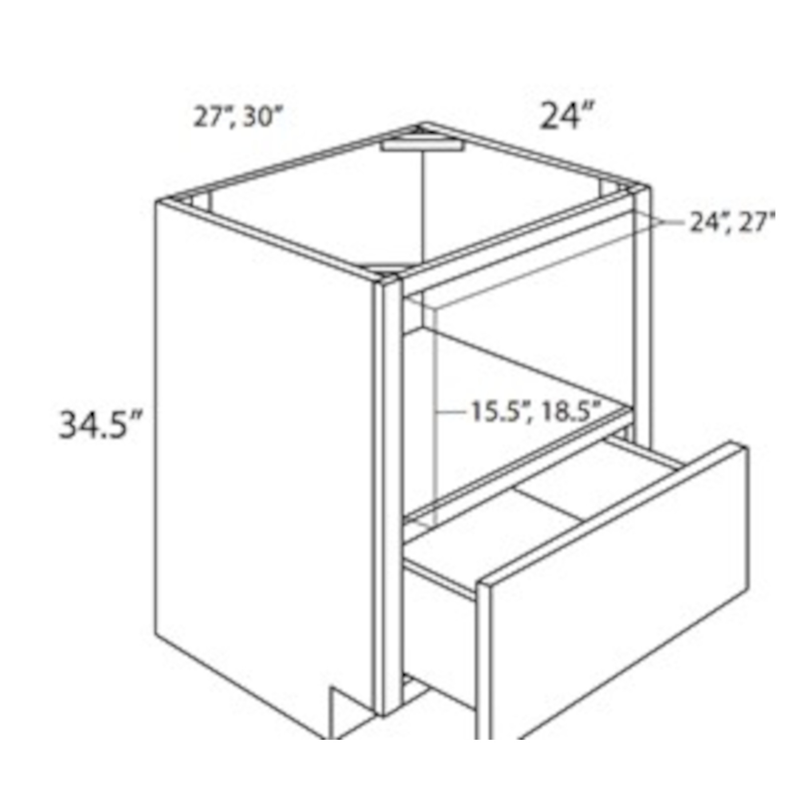 Everview Ready To Assemble Aspen White Base Microwave Cabinet