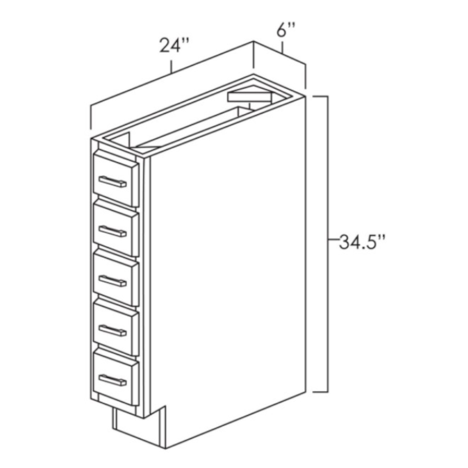 Everview Ready To Assemble Aspen White Base Spice Drawer Cabinet