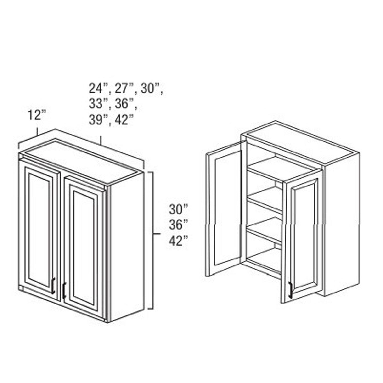 Everview Ready To Assemble Aspen White Double Door Wall Cabinet