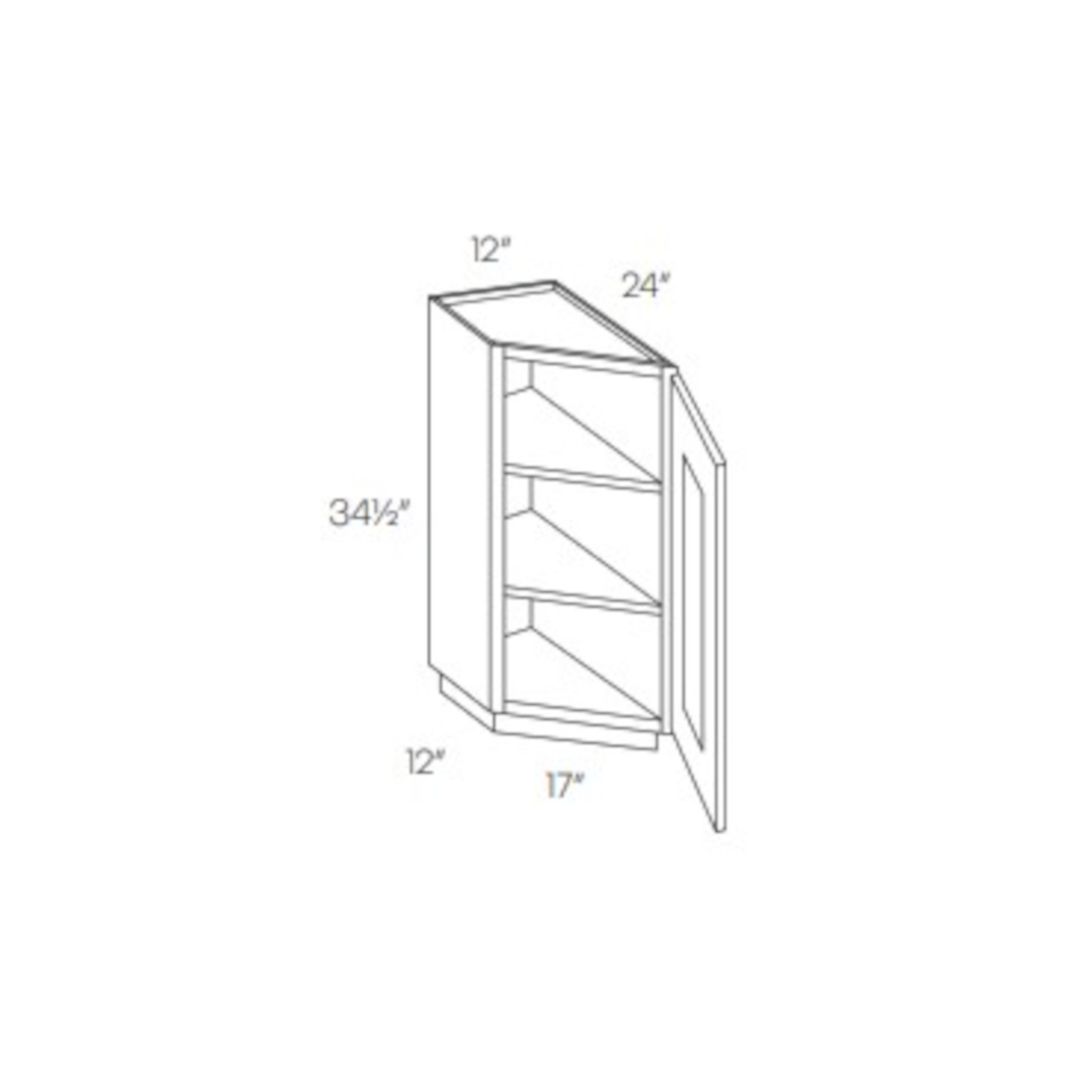 LUXOR MISTY GREY - ANGLE BASE END CABINET