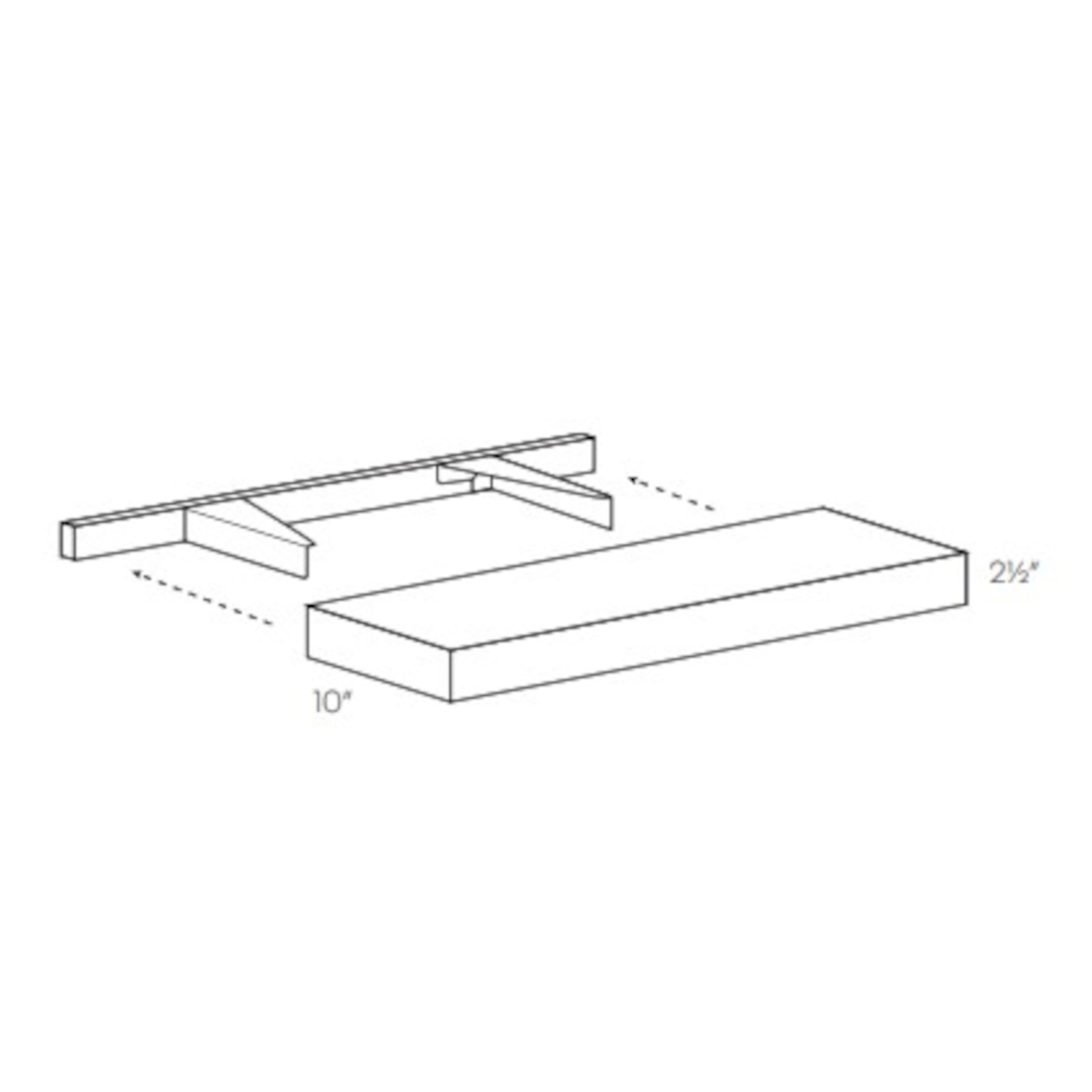 LUXOR MISTY GREY - FLOATING SHELF