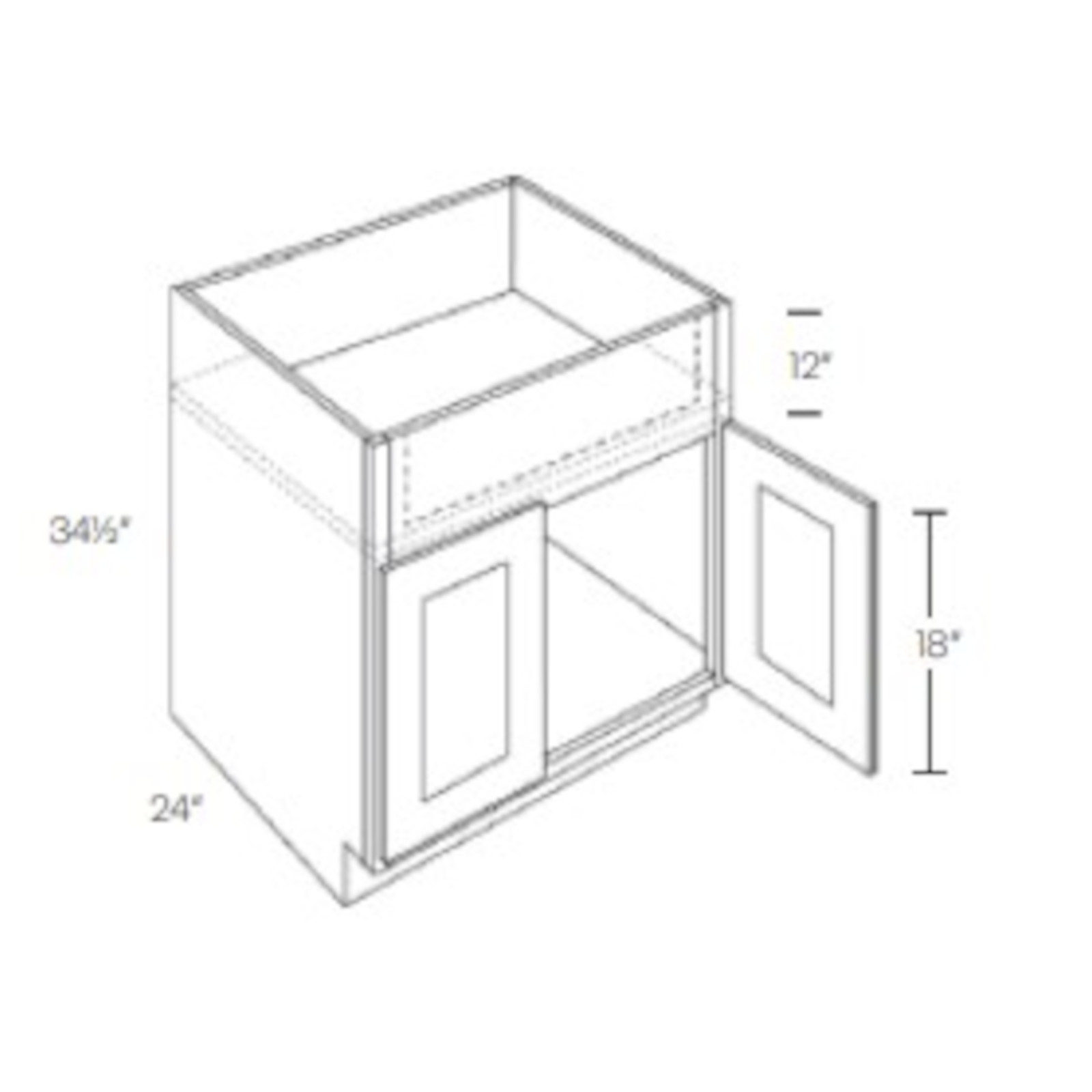 LUXOR MISTY GREY - FARM SINK BASE CABINET