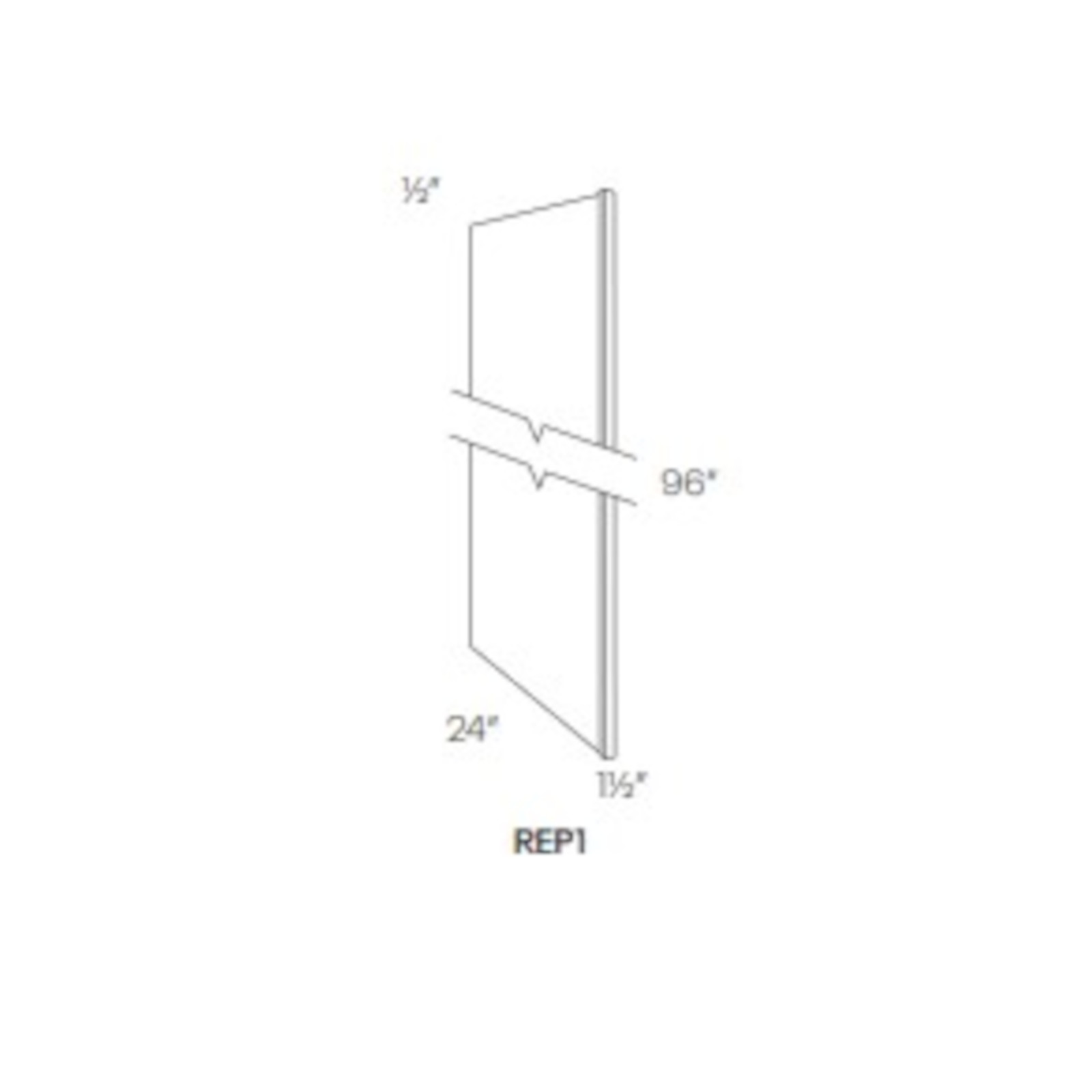 LUXOR MISTY GREY - 3/4" REFRIGERATOR END PANEL ASSEMBLED