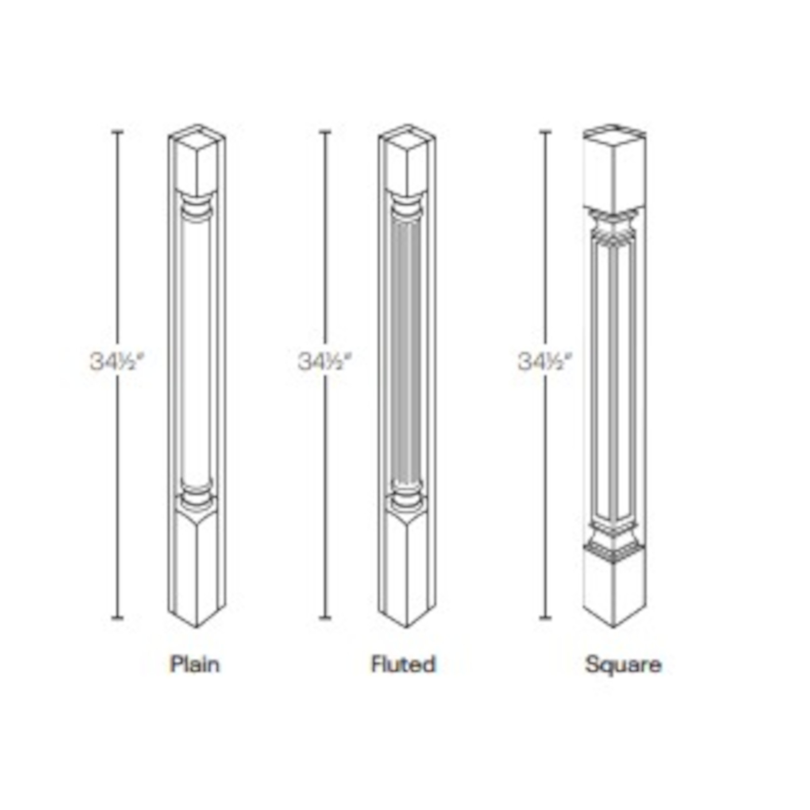 CNC Fashion White - Post, Square, Corner