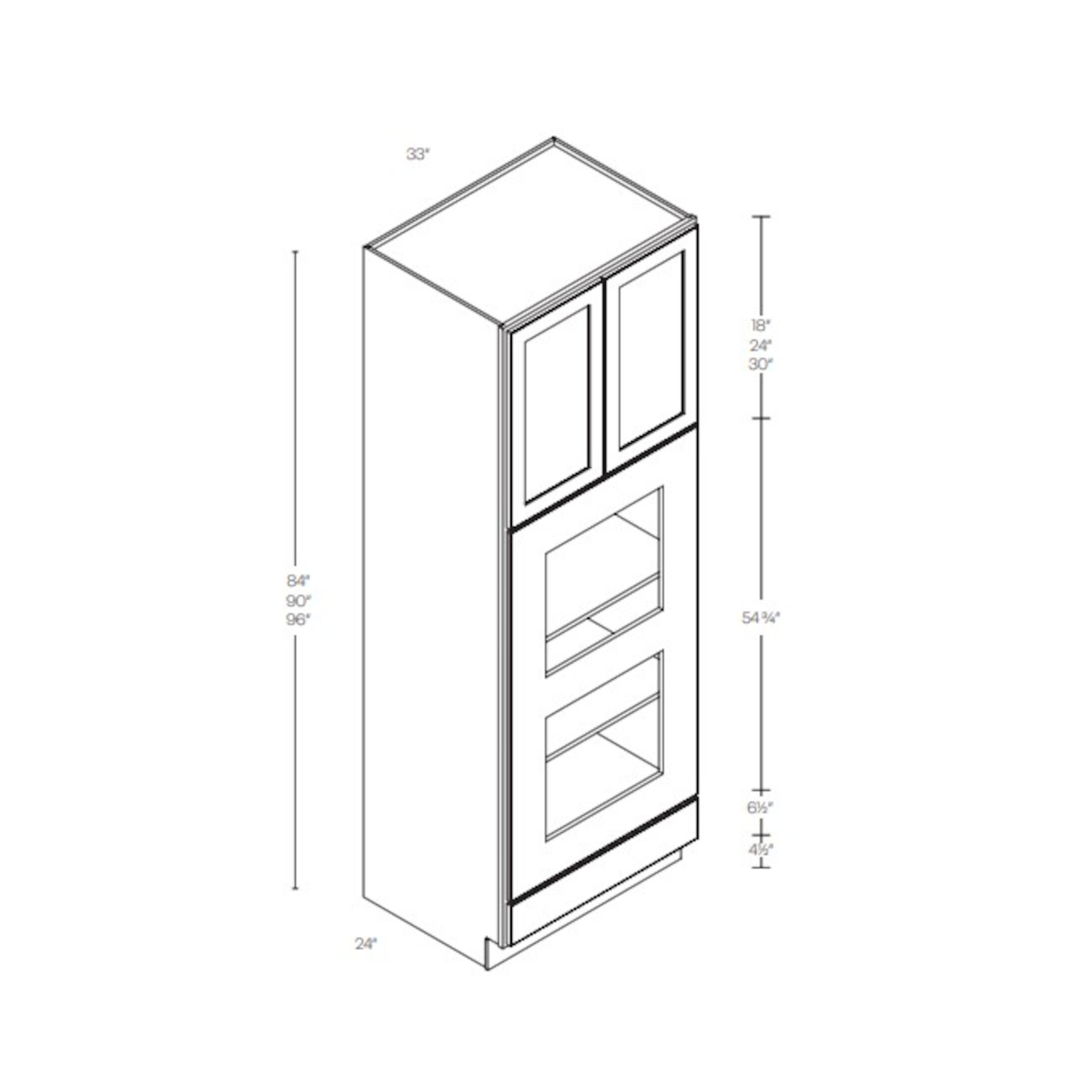 CNC Elegant Dove - Double Oven Cabinet