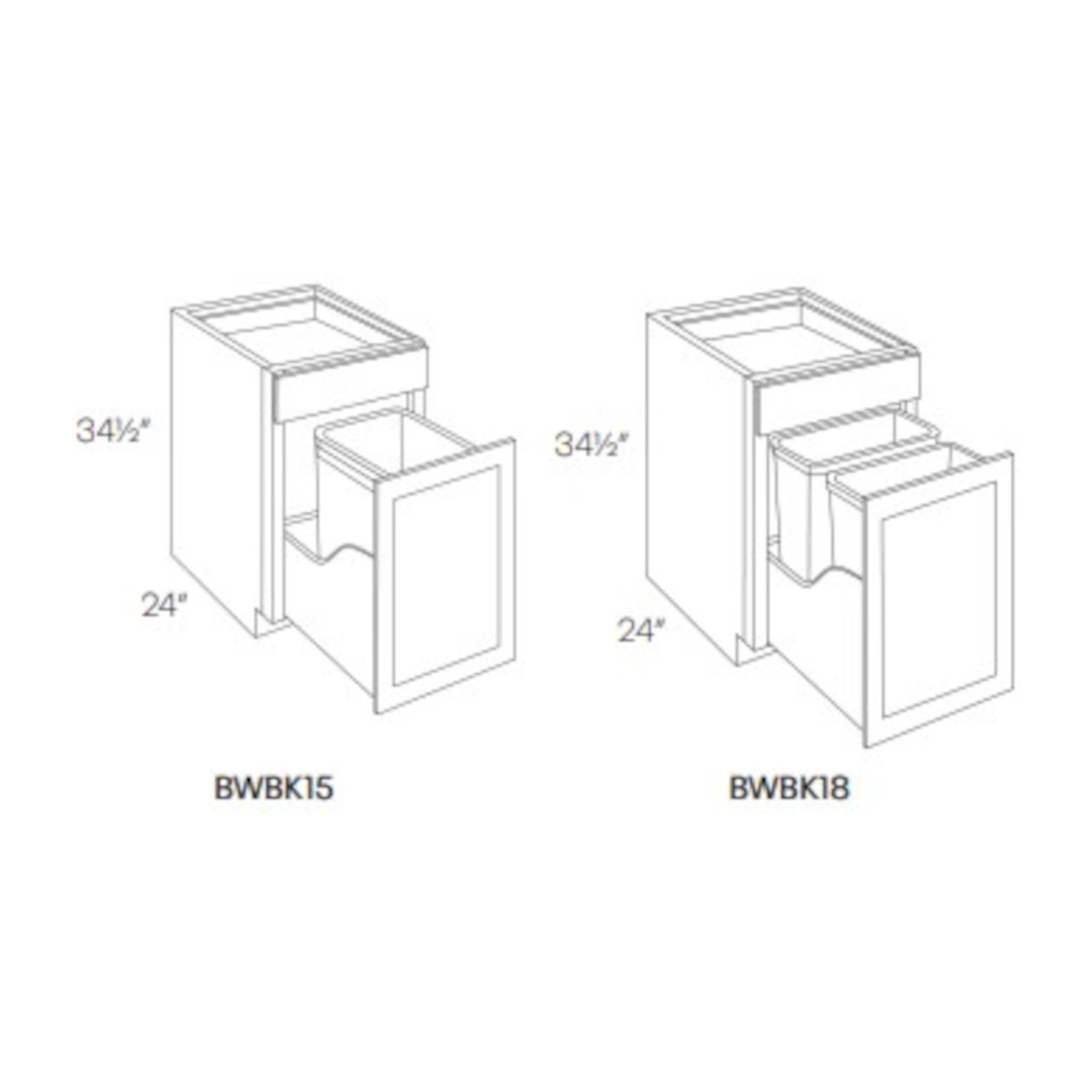 CNC Elegant Dove - Wastebasket Base Cabinet