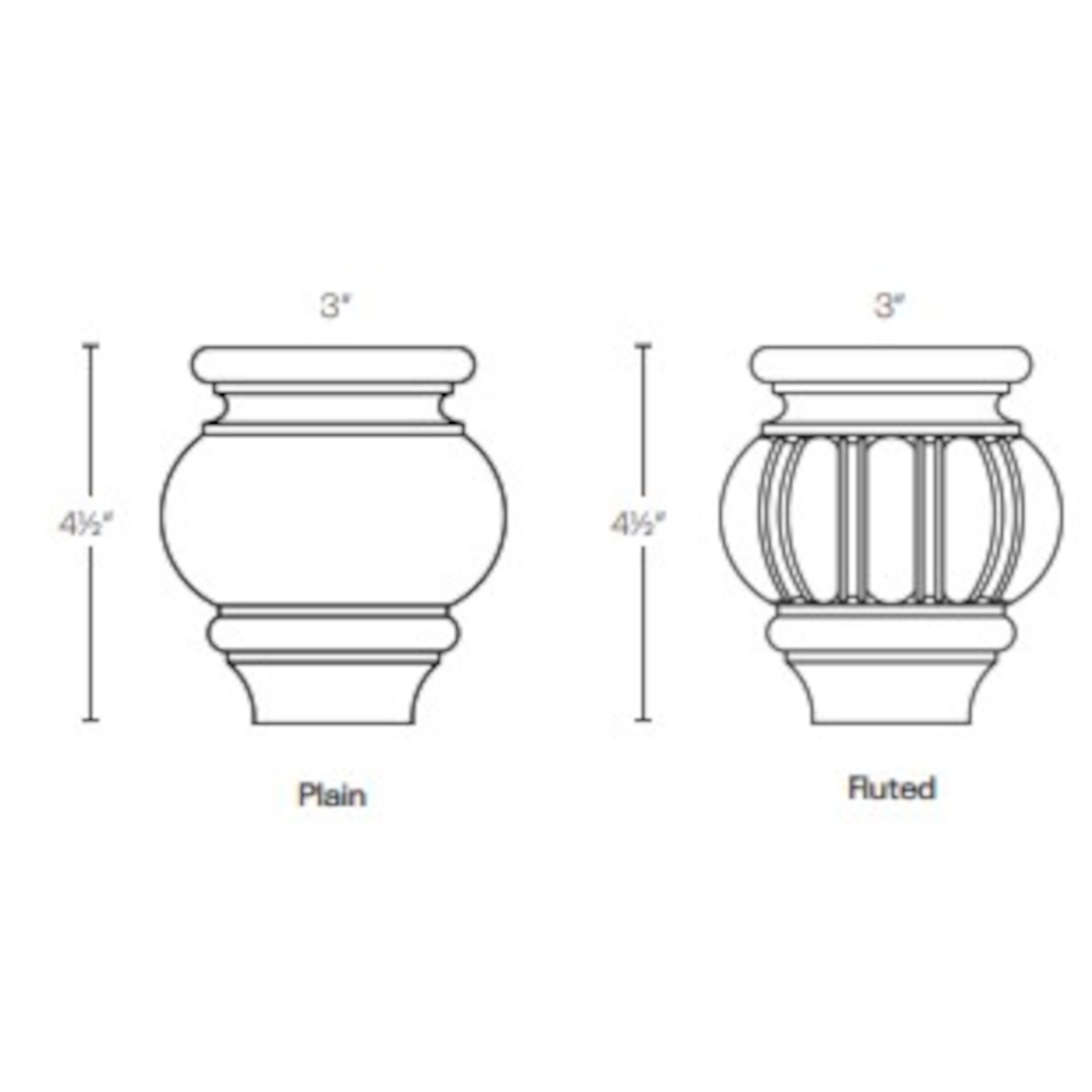 CNC Elegant Stone - Bun Feet, Fluted