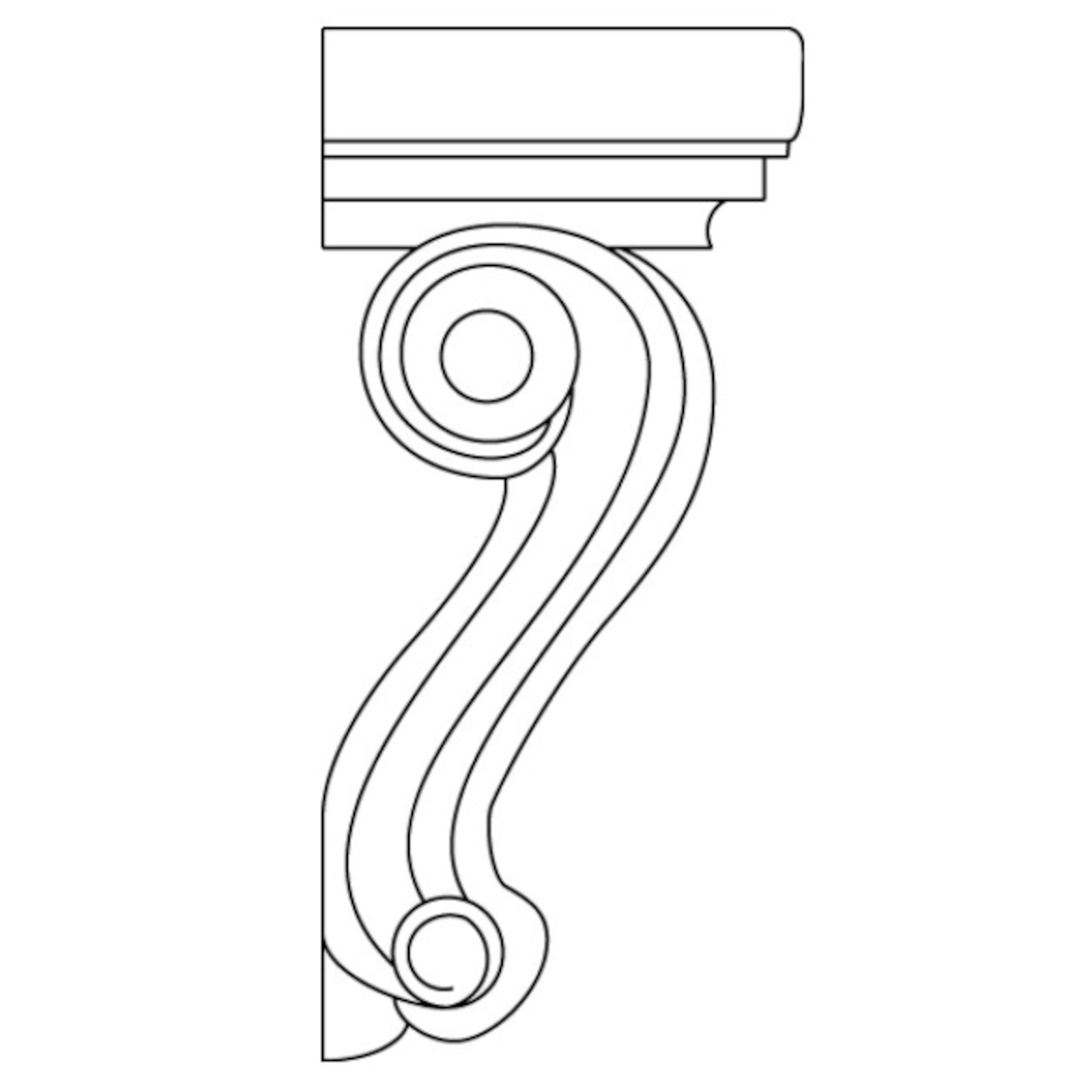 CNC Assembled Versailles White - Corbel, Open