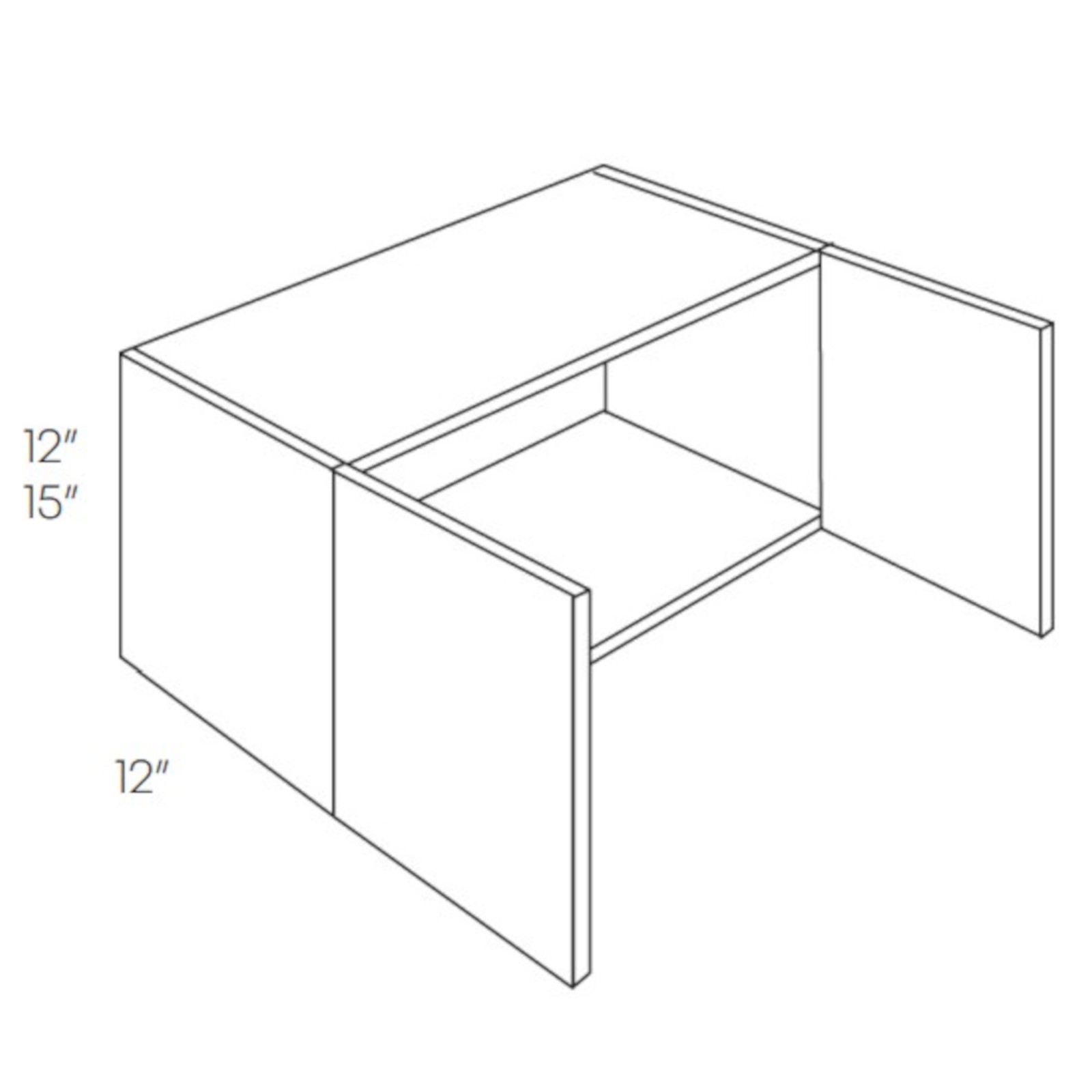 CNC Assembled Classic Milano Polar White - Wall Cabinet - High 12-15 Inch, 2 Door