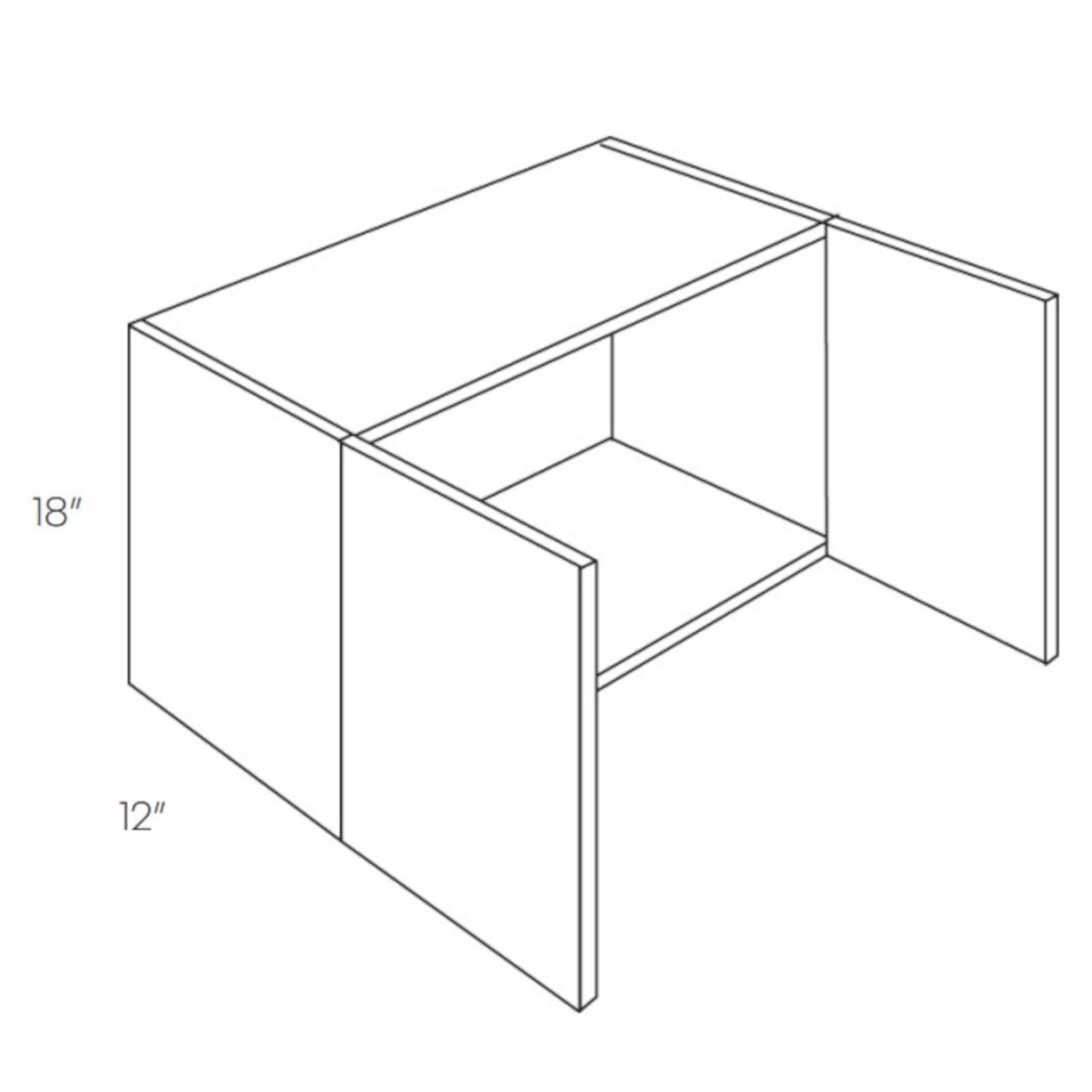 CNC Assembled Classic Milano Polar White - Wall Cabinet - High 18 Inch, 2 Door