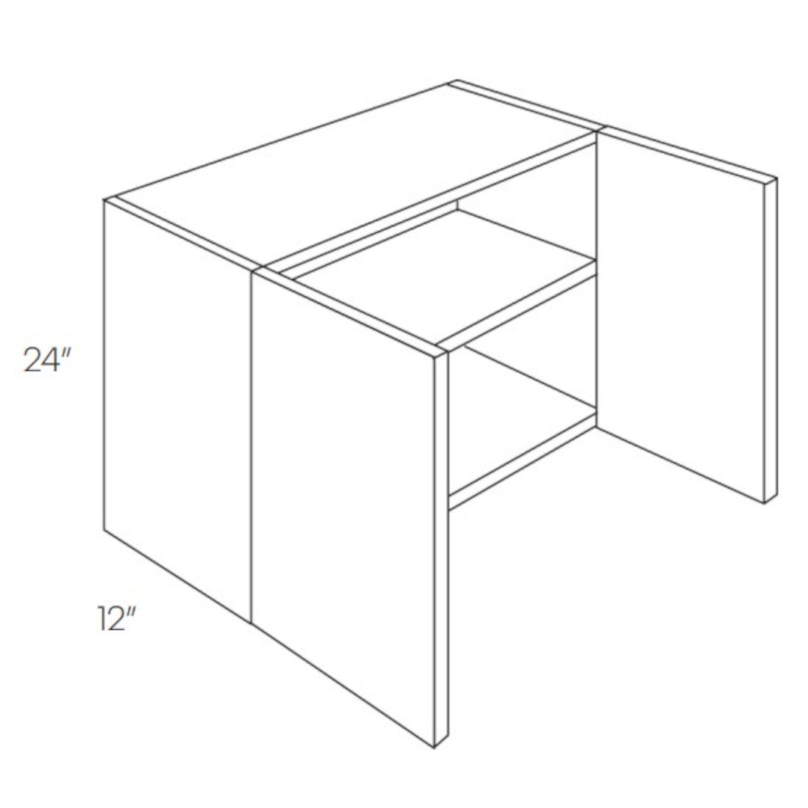 CNC Assembled Classic Milano Polar White - Wall Cabinet - High 24 Inch, 2 Door