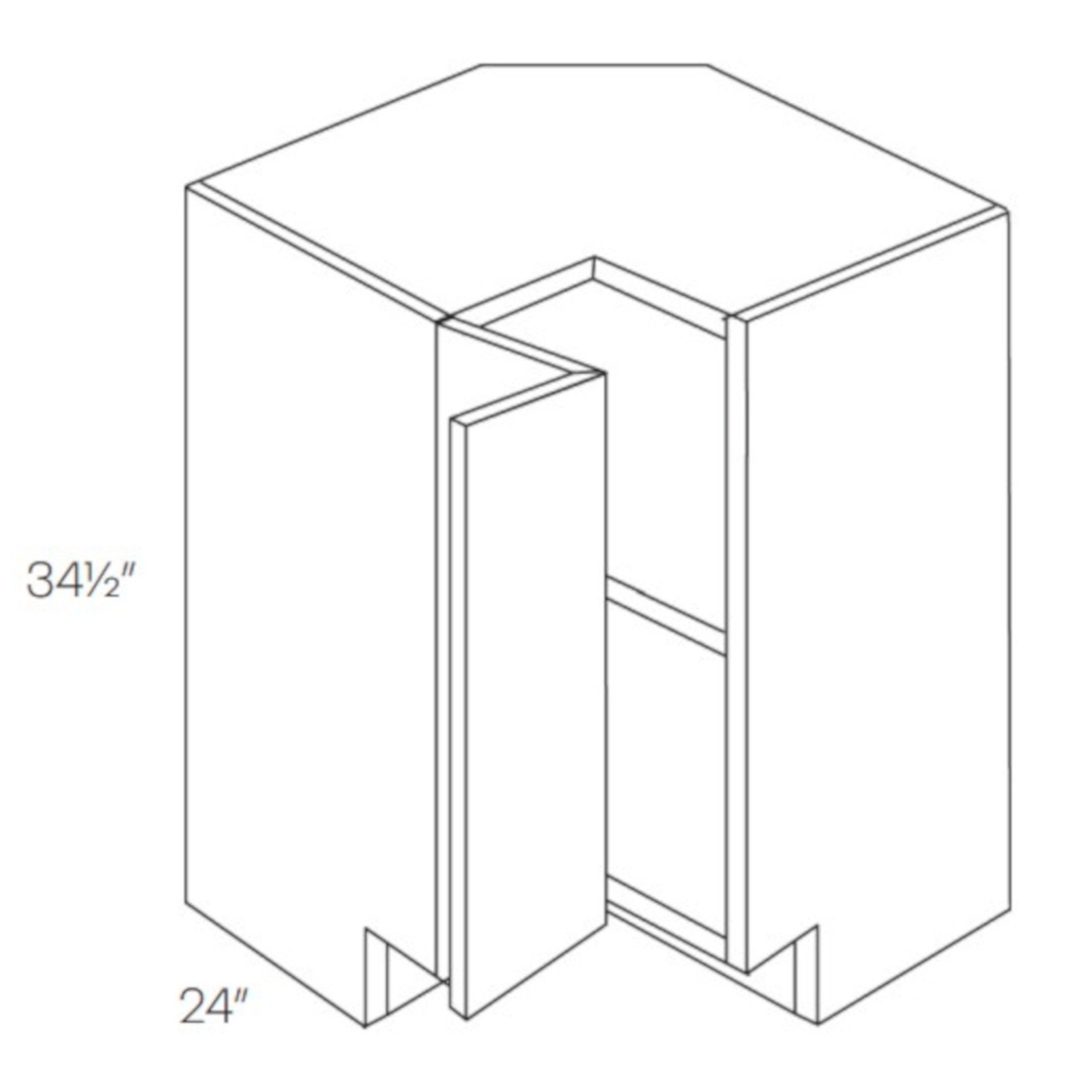 CNC Assembled Classic Milano Polar White - Easy Reach Corner Base Cabinet
