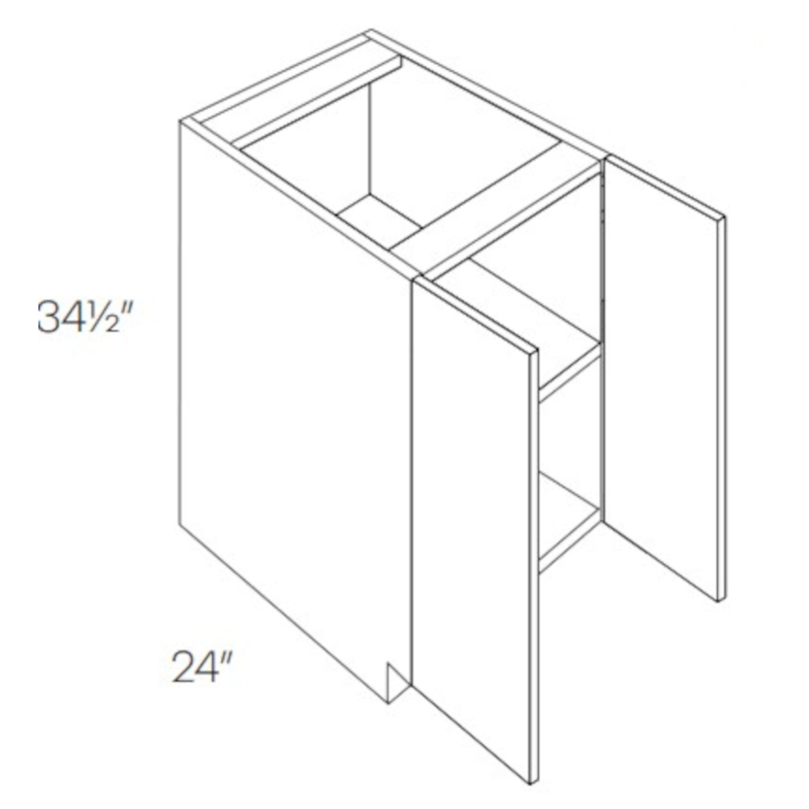 CNC Assembled Classic Milano Fossil Grey - Base Cabinet - Full Height 2 Door