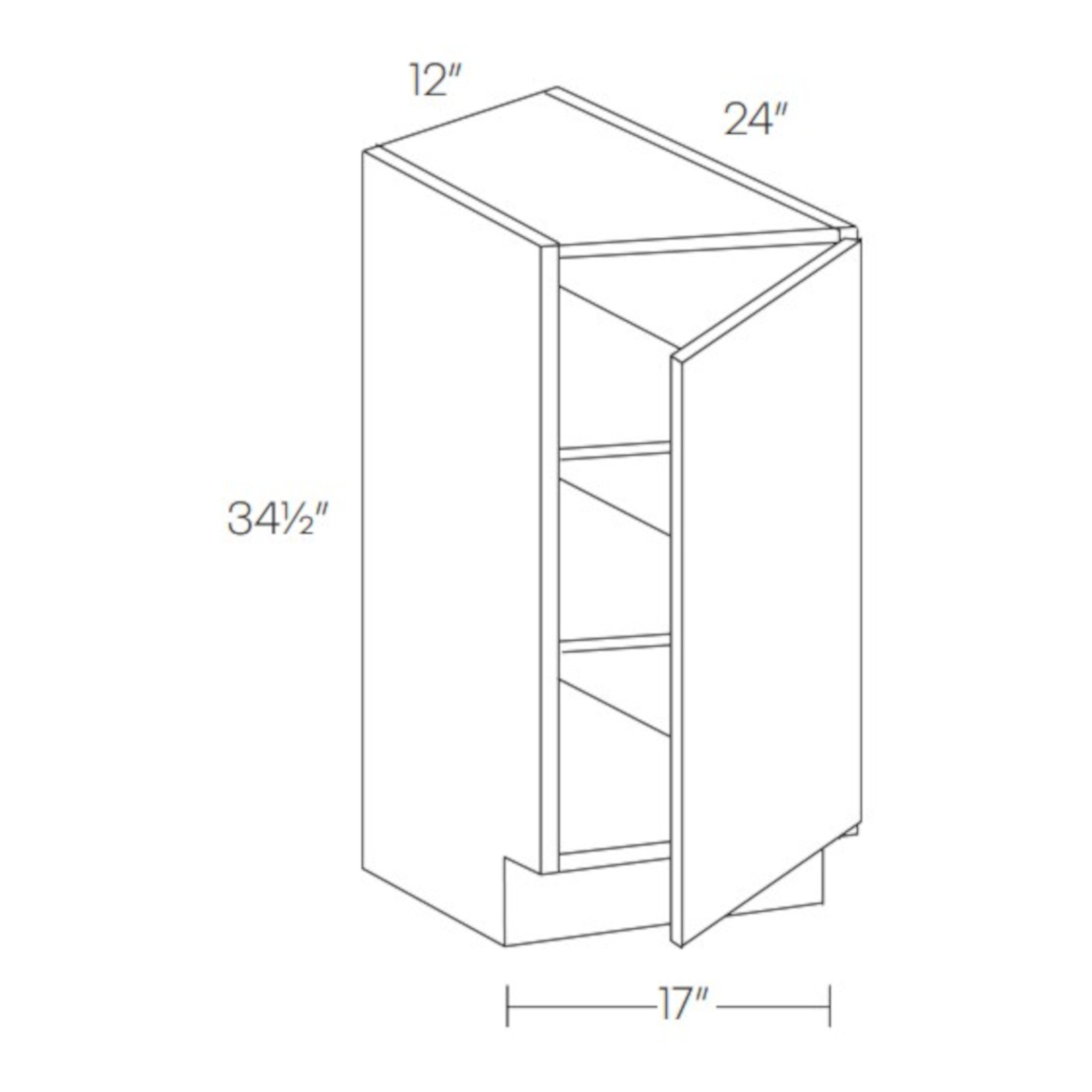 CNC Assembled Classic Milano Fossil Grey - Angle Base End Cabinet
