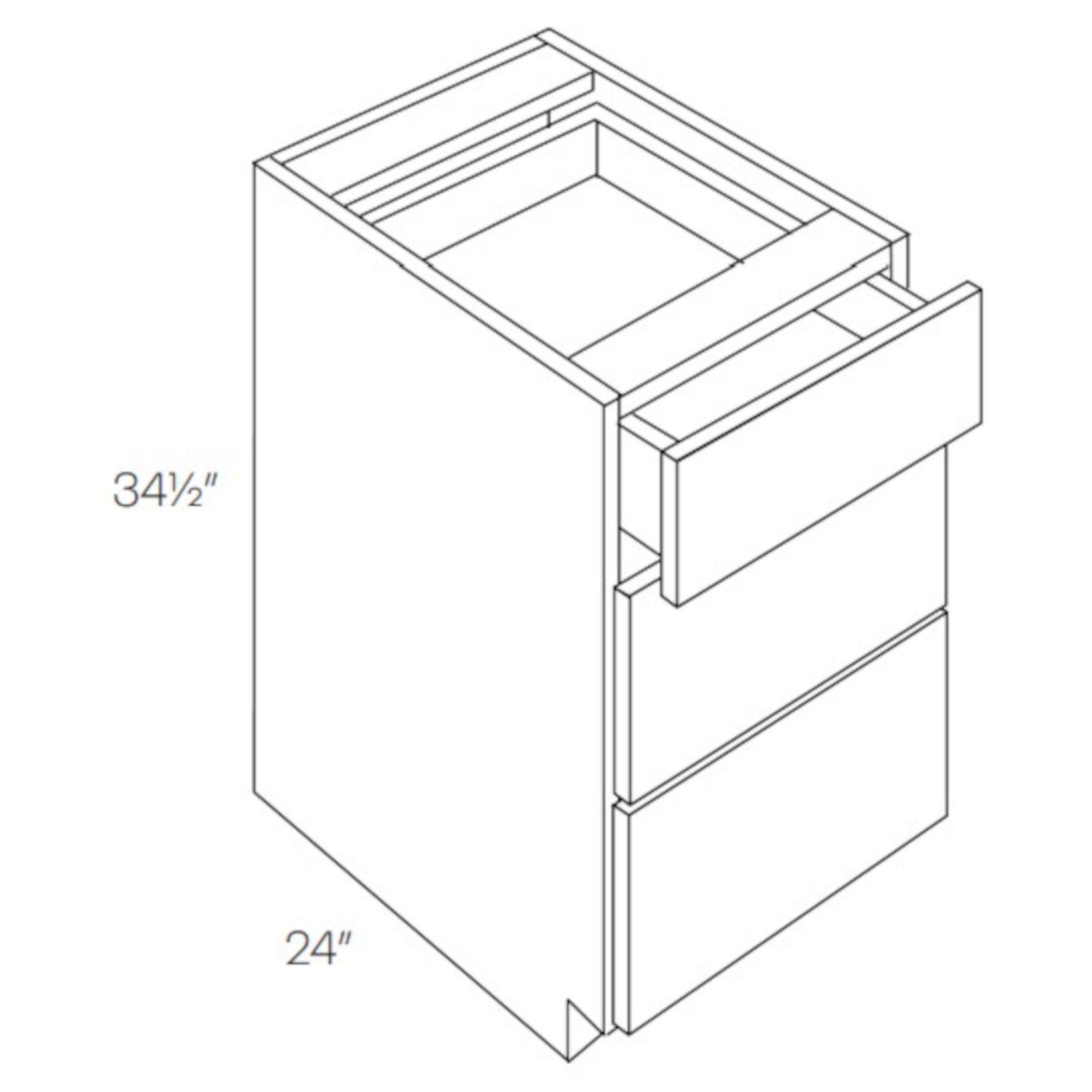 CNC Assembled Classic Milano Fossil Grey - 3-Drawer Base Cabinet