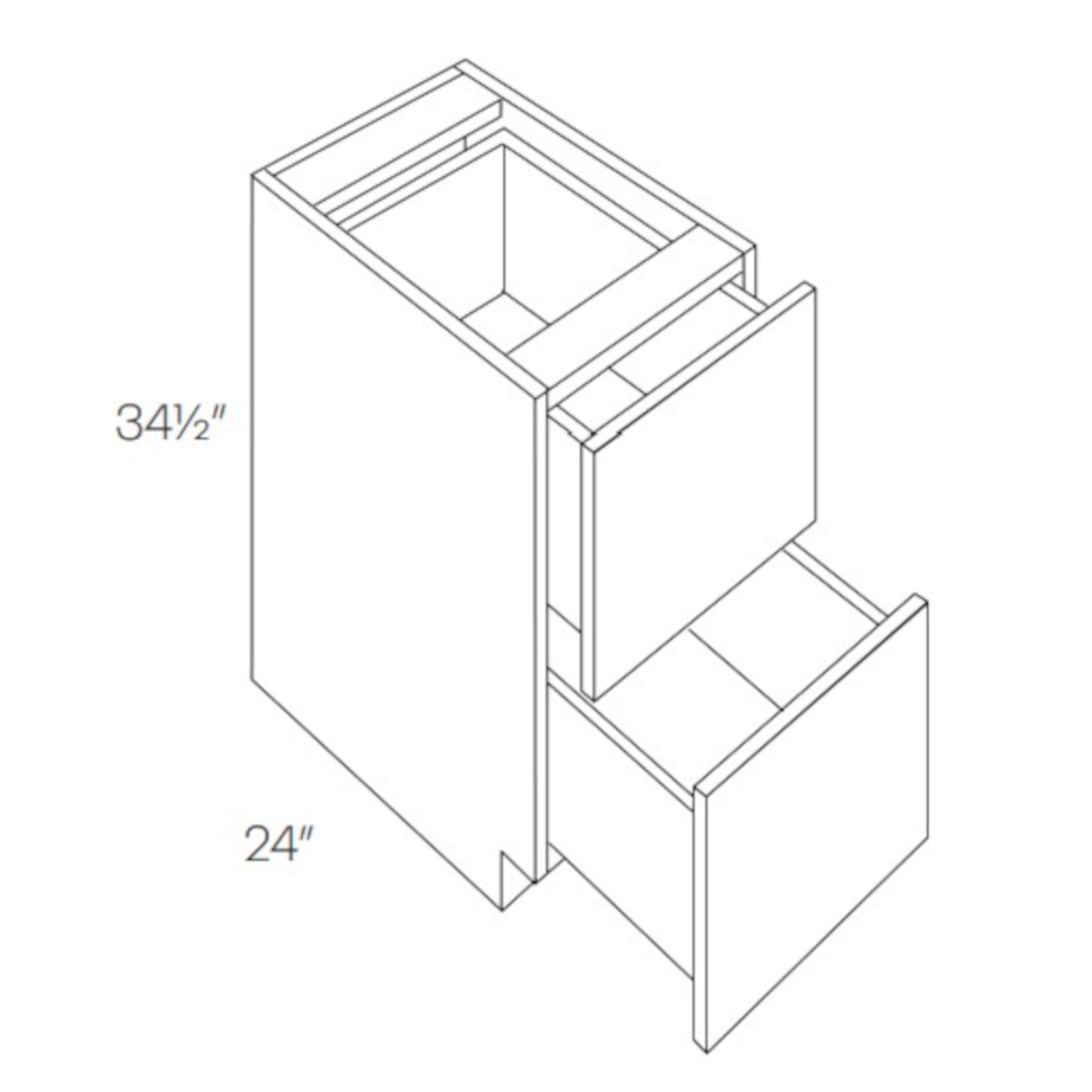 CNC Assembled Classic Milano Fossil Grey - 2-Drawer Base Cabinet