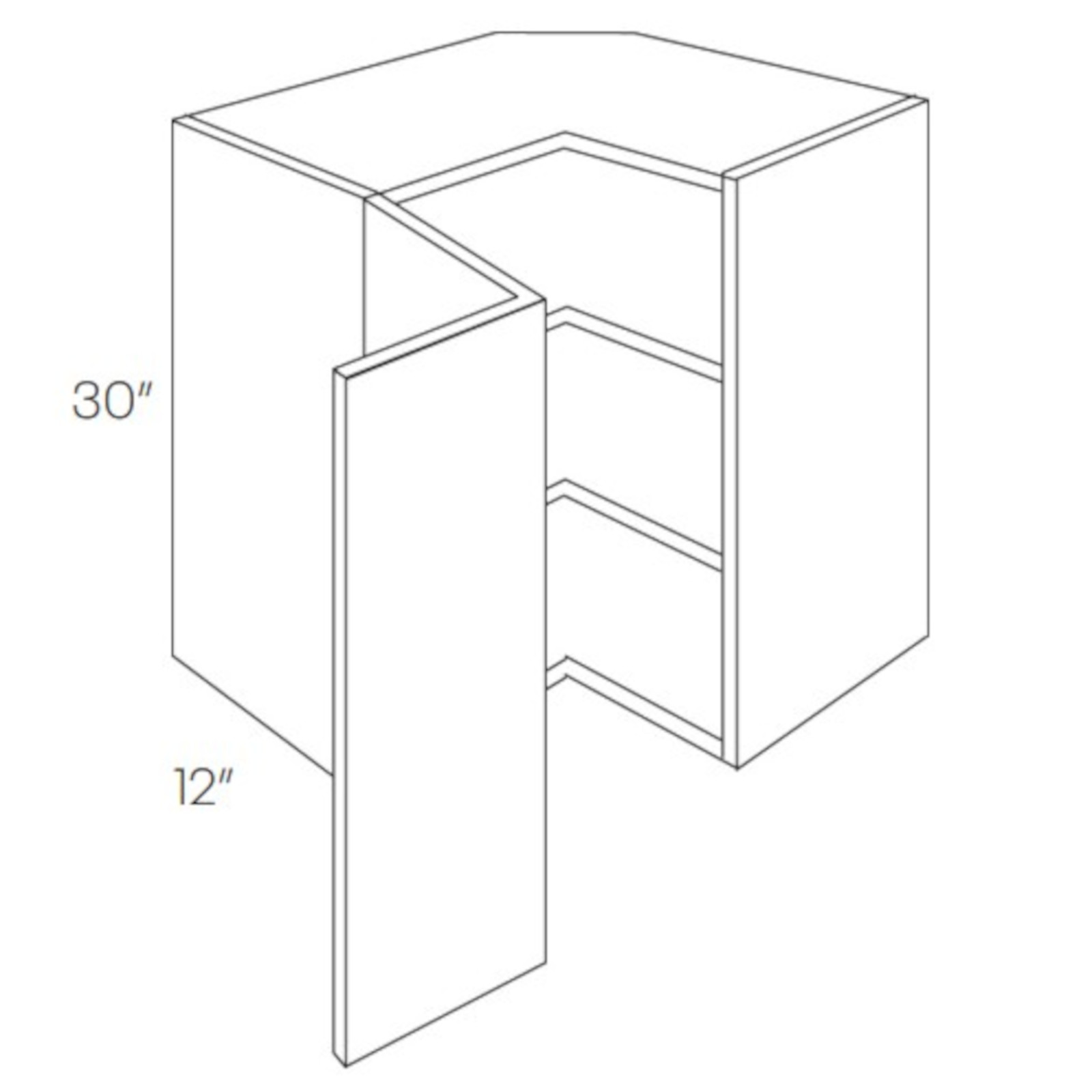 CNC Assembled Classic Milano Fossil Grey - 30 Inch Corner Wall Cabinet