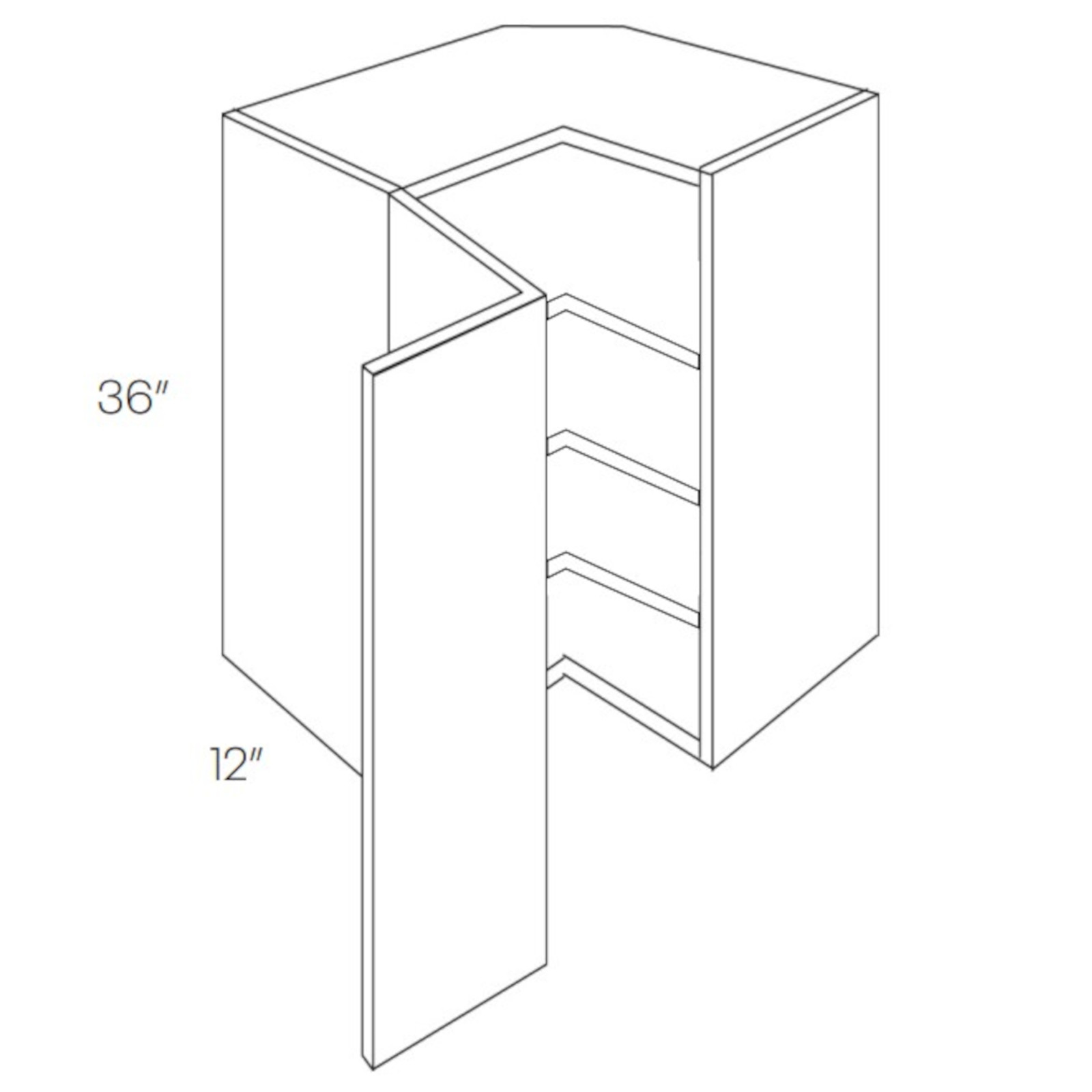 CNC Assembled Classic Milano Fossil Grey - 36 Inch Corner Wall Cabinet