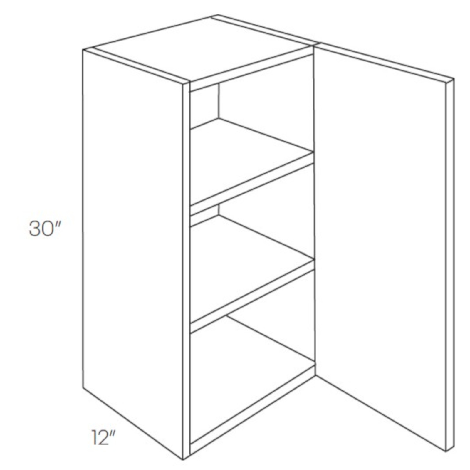 CNC Assembled Classic Milano Sand - Wall Cabinet - 30 Inch Single Door