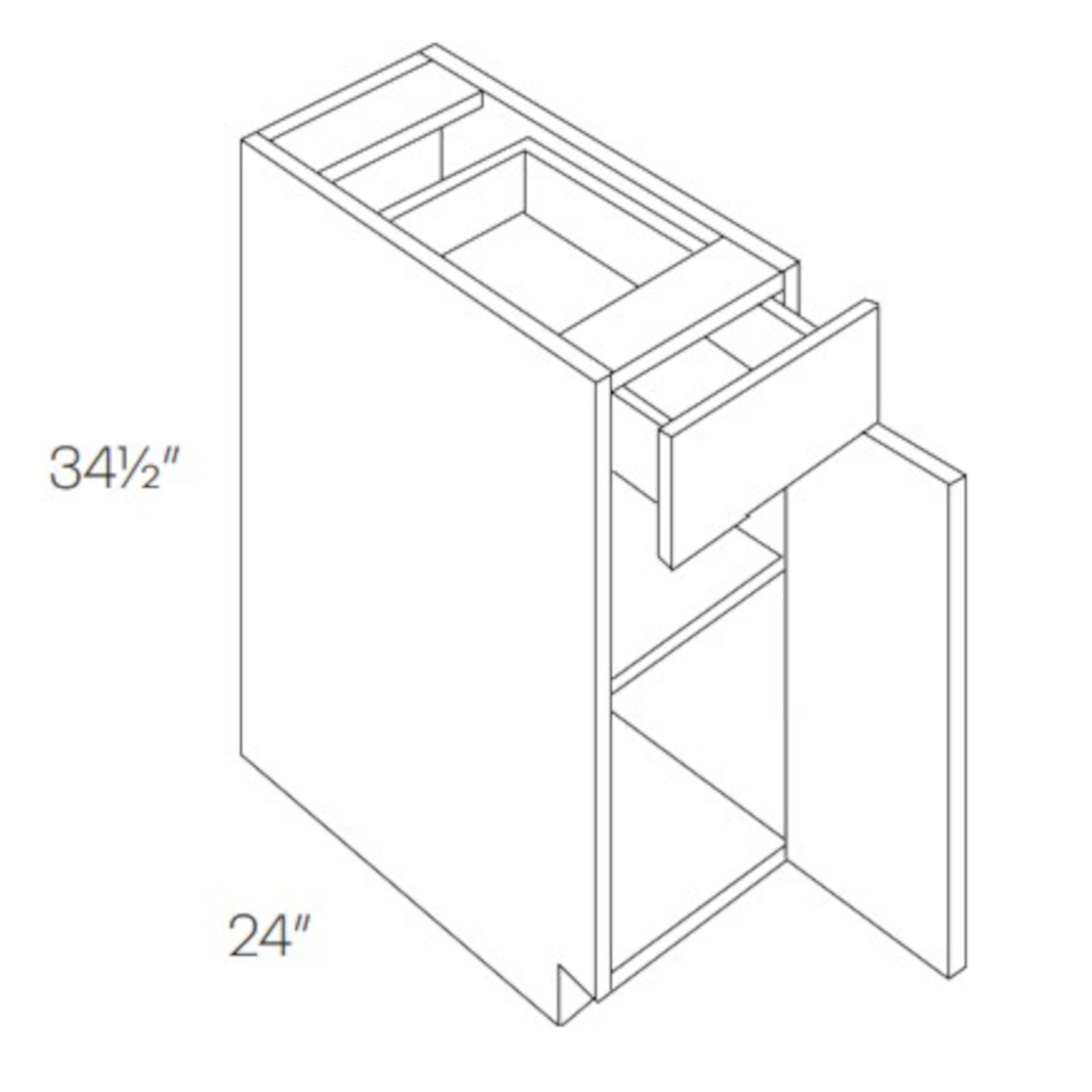 CNC Assembled Classic Milano Sand - Base Cabinet - 1 Door