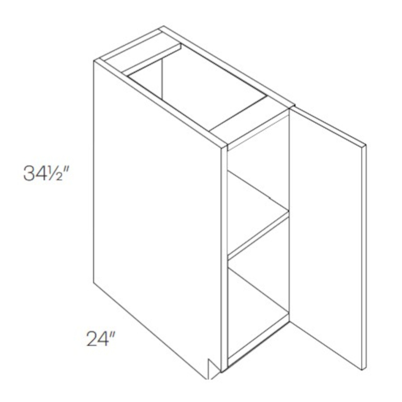 CNC Assembled Classic Milano Sand - Base Cabinet - Full Height 1 Door