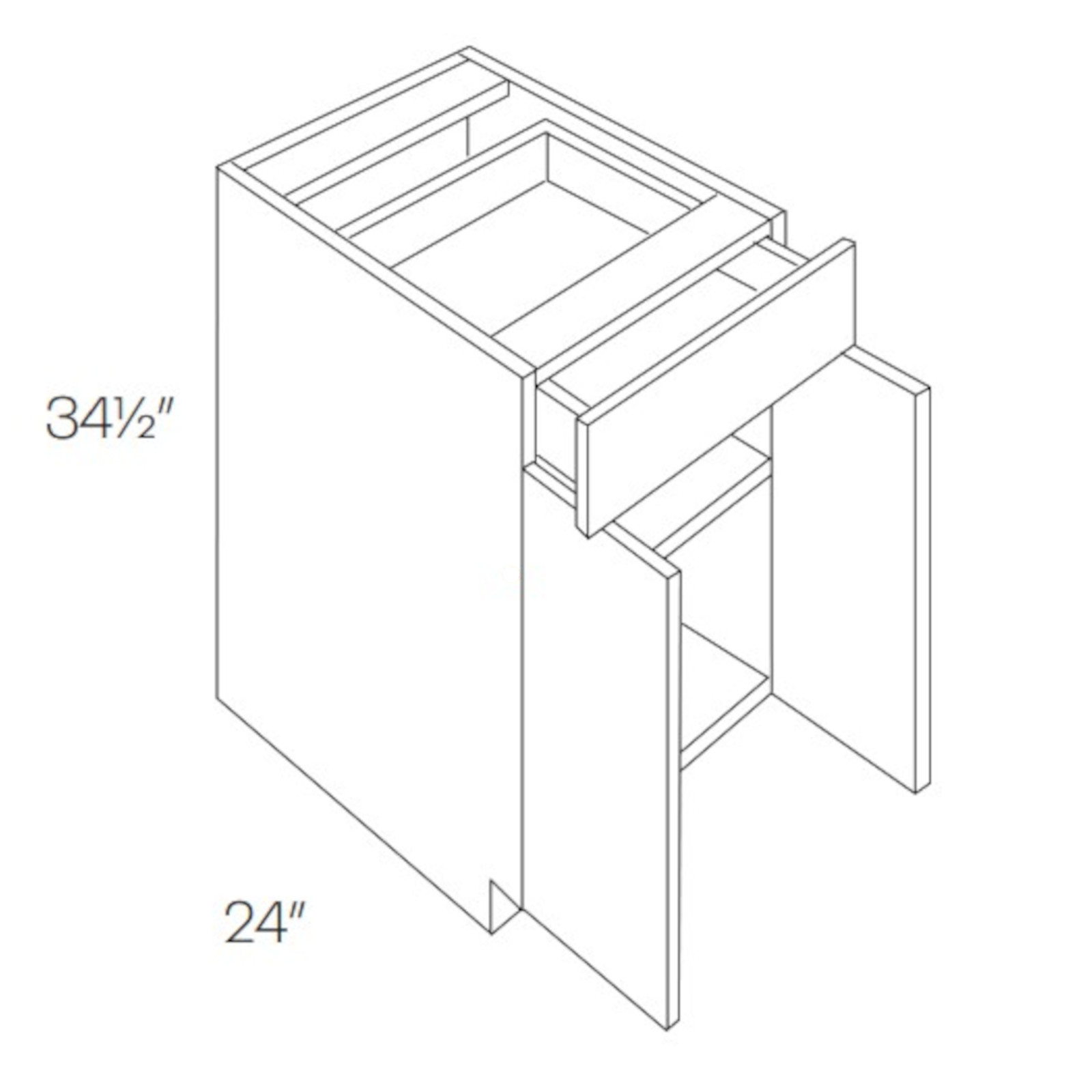 CNC Assembled Classic Milano Sand - Base Cabinet - 1 Drawer 2 Door