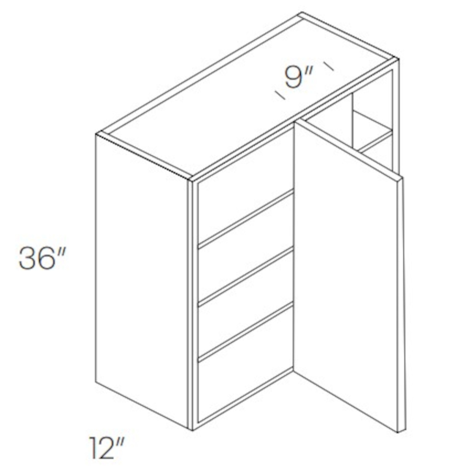 CNC Assembled Classic Milano Sand - Wall Cabinet - 36 Inch Blind