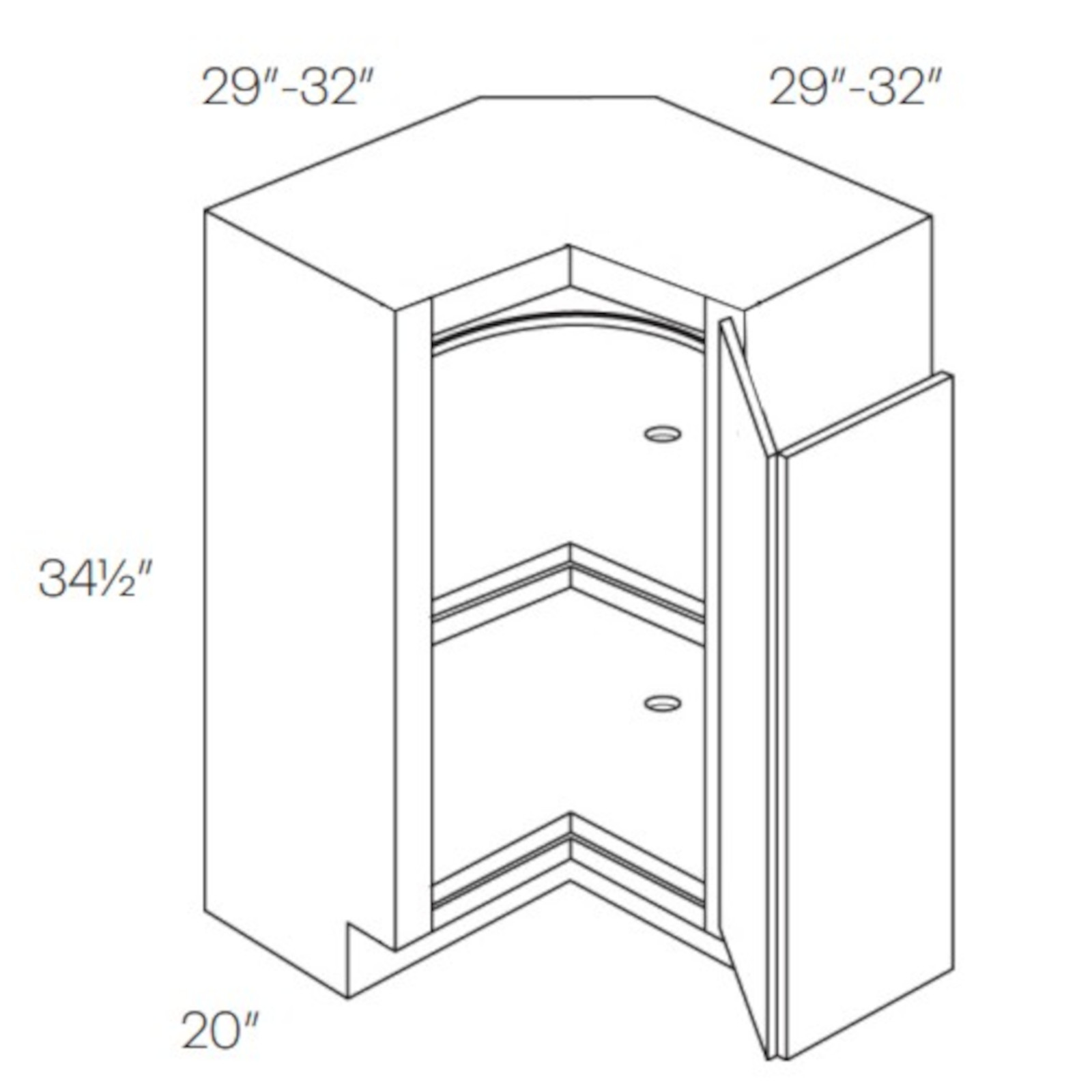 CNC Assembled Classic Milano Sand - Lazy Susan Corner Base Cabinet