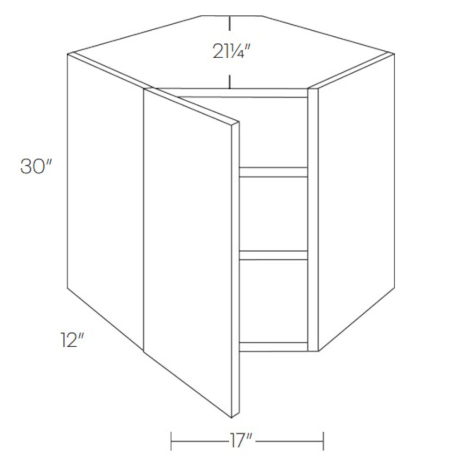 CNC Assembled Classic Milano Sand - Wall Cabinet - 30 Inch Corner