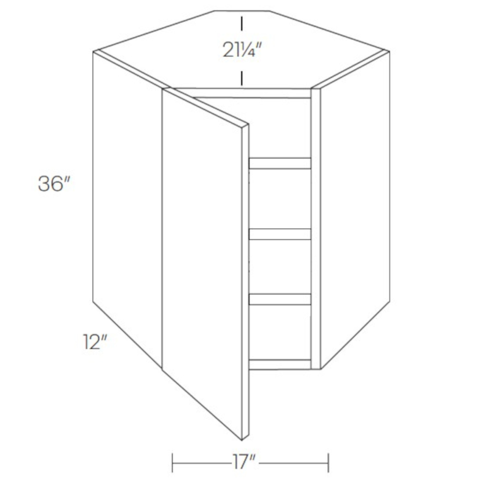CNC Assembled Classic Milano Sand - Wall Cabinet - 36 Inch Corner