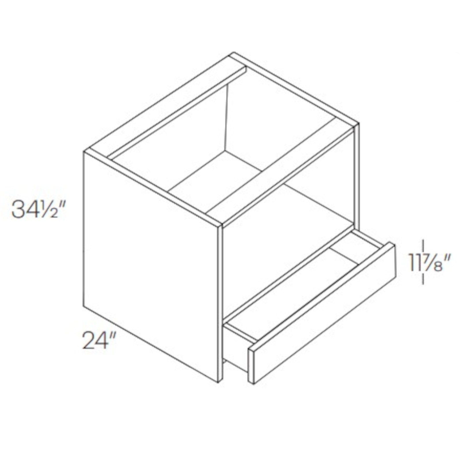 CNC Assembled Classic Milano Sand - Microwave Base Cabinet
