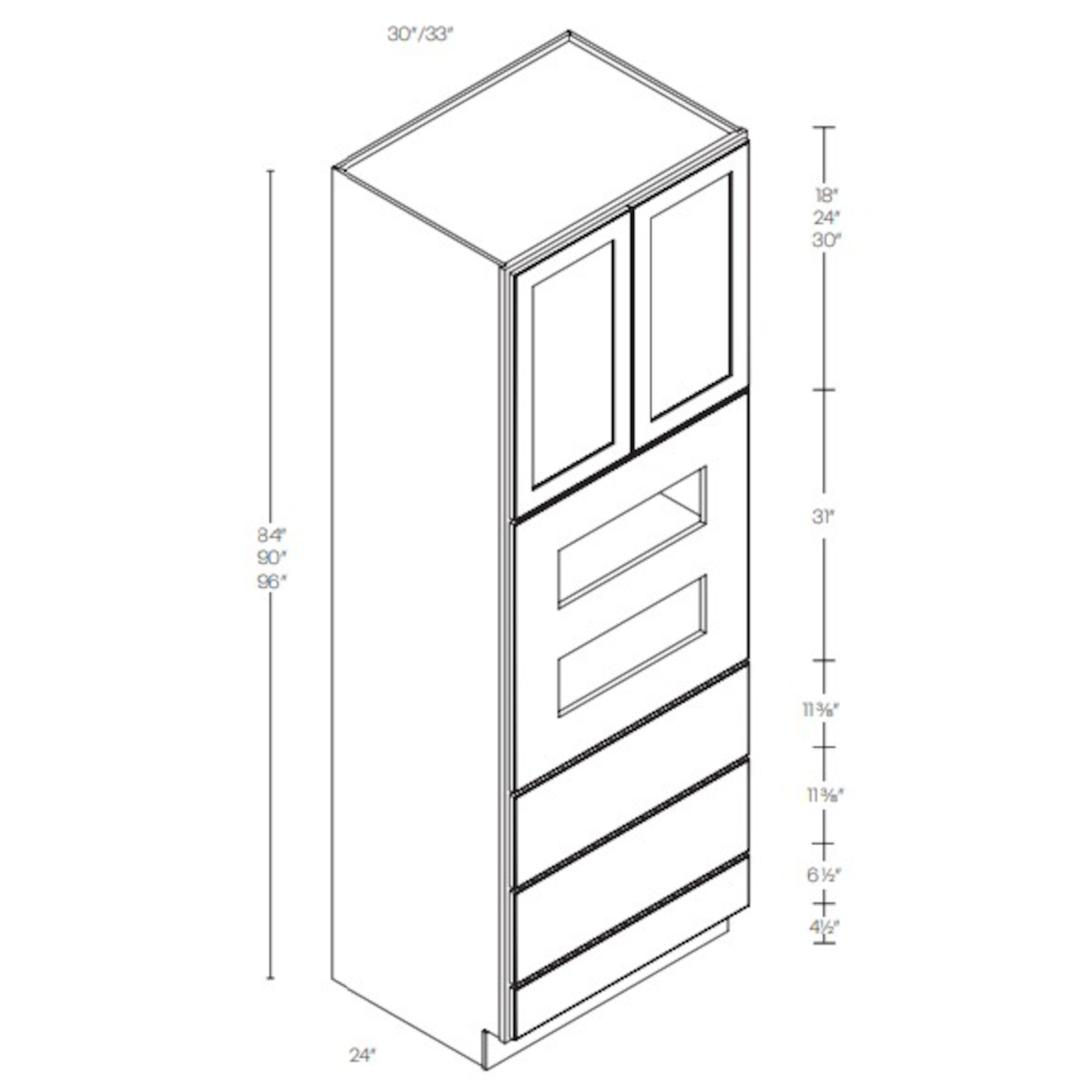 CNC Assembled Classic Milano Sand - Tall Oven Cabinet
