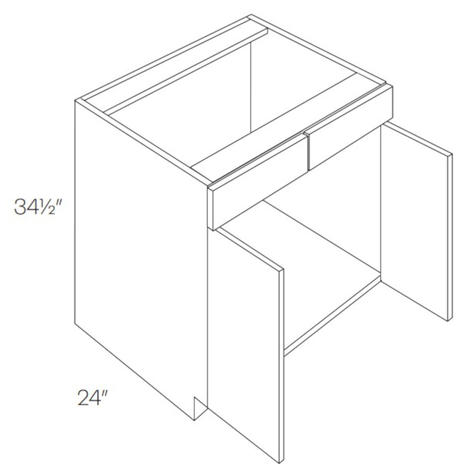 CNC Assembled Classic Milano Sand - Sink Base Cabinet - 2 Drawer 2 Door