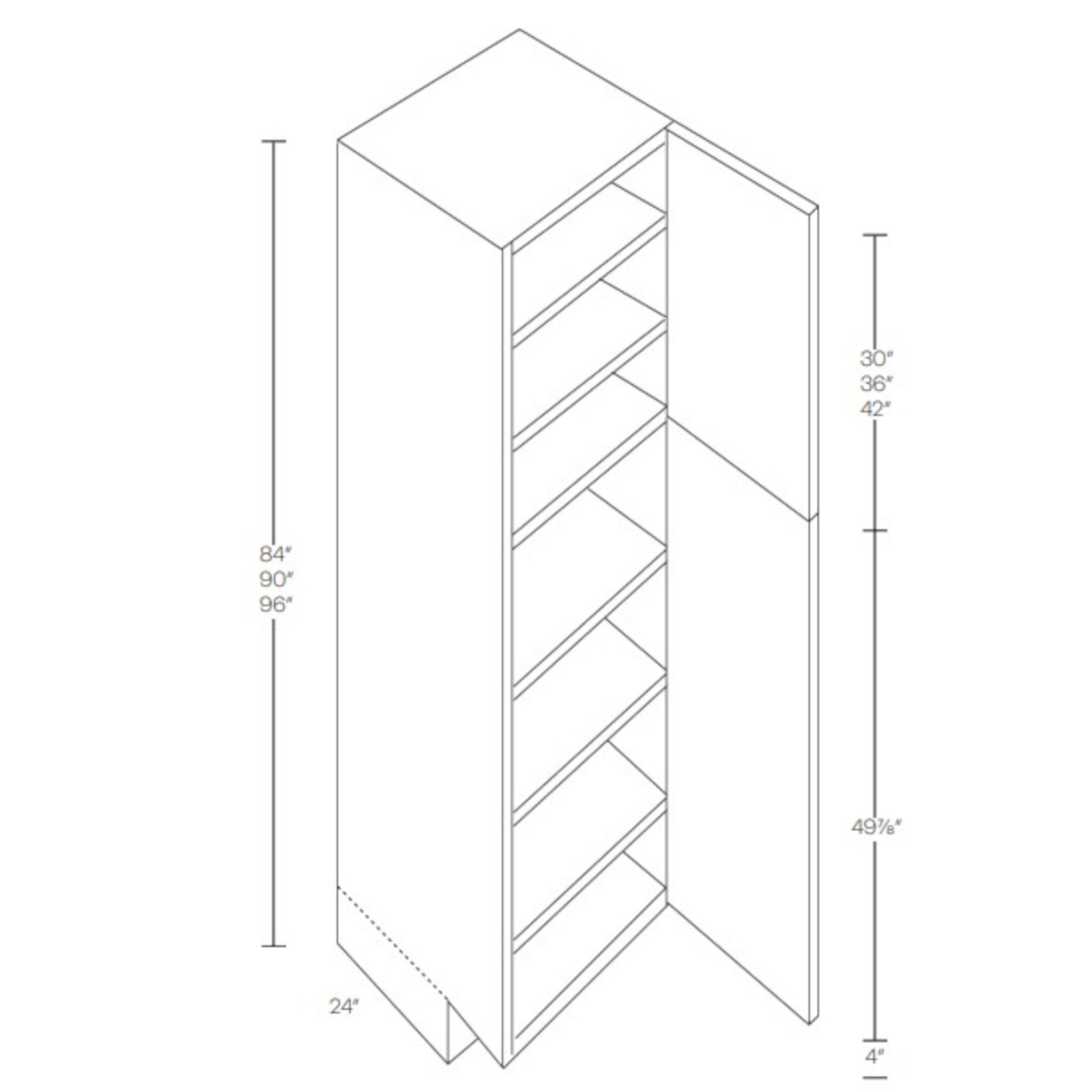CNC Assembled Classic Milano Sand - Single Door Utilily Cabinet