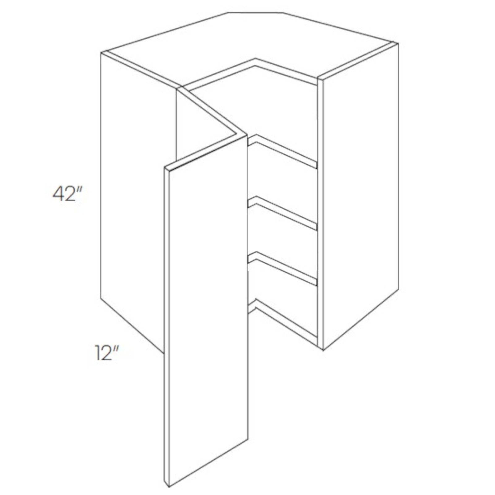 CNC Assembled Classic Milano Sand - 42 Inch Corner Wall Cabinet
