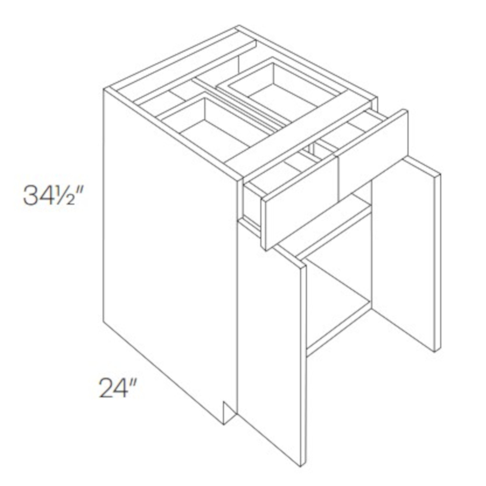 CNC Assembled Classic Milano Seaside - Base Cabinet - 2 Door 2 Drawer