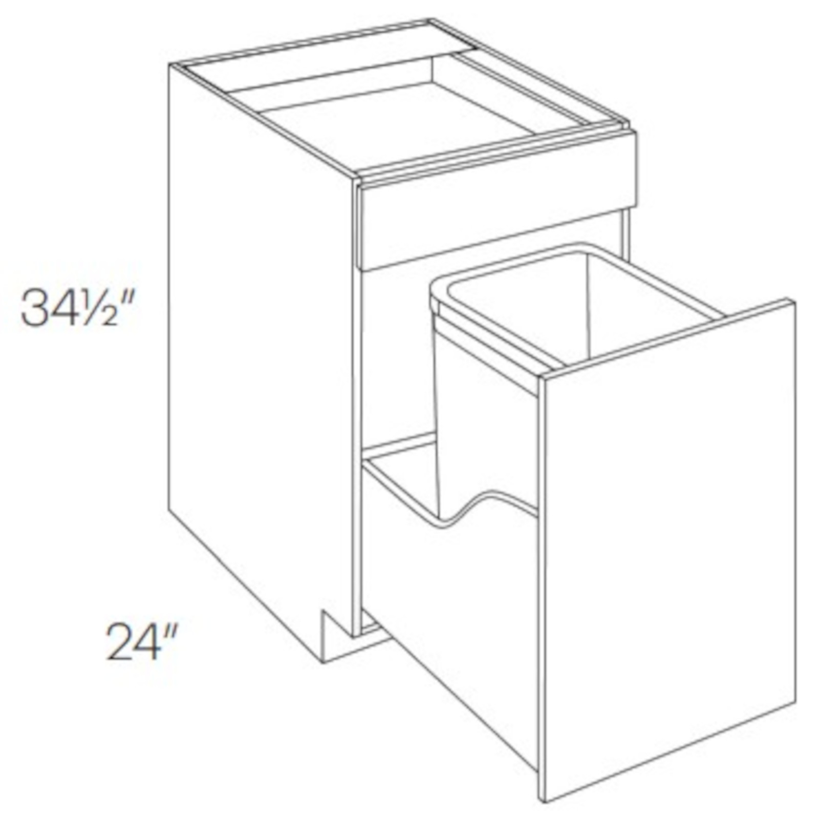 CNC Assembled Classic Milano Seaside - Base Wastebasket Cabinet