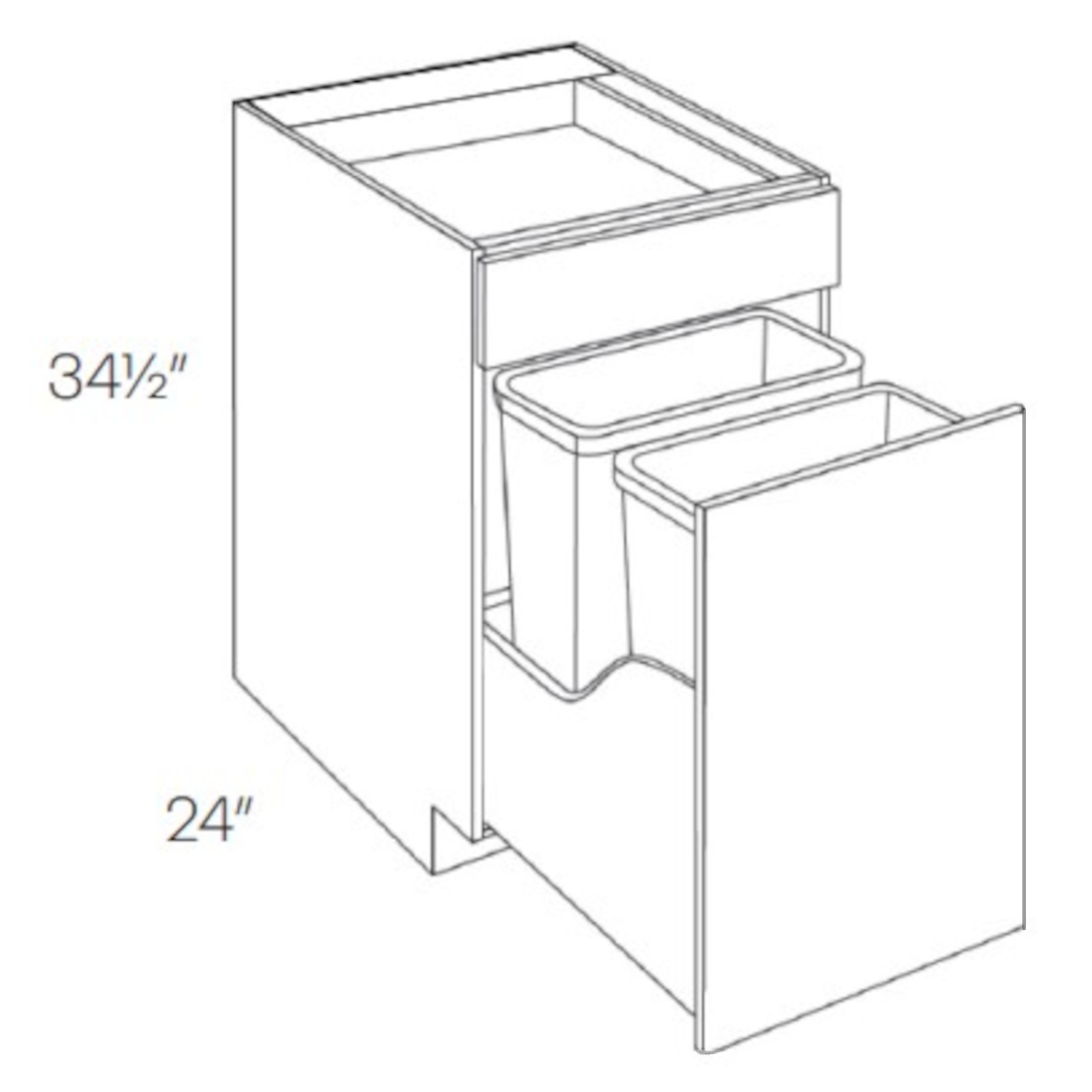 CNC Assembled Classic Milano Seaside - Base Wastebasket Cabinet - Double