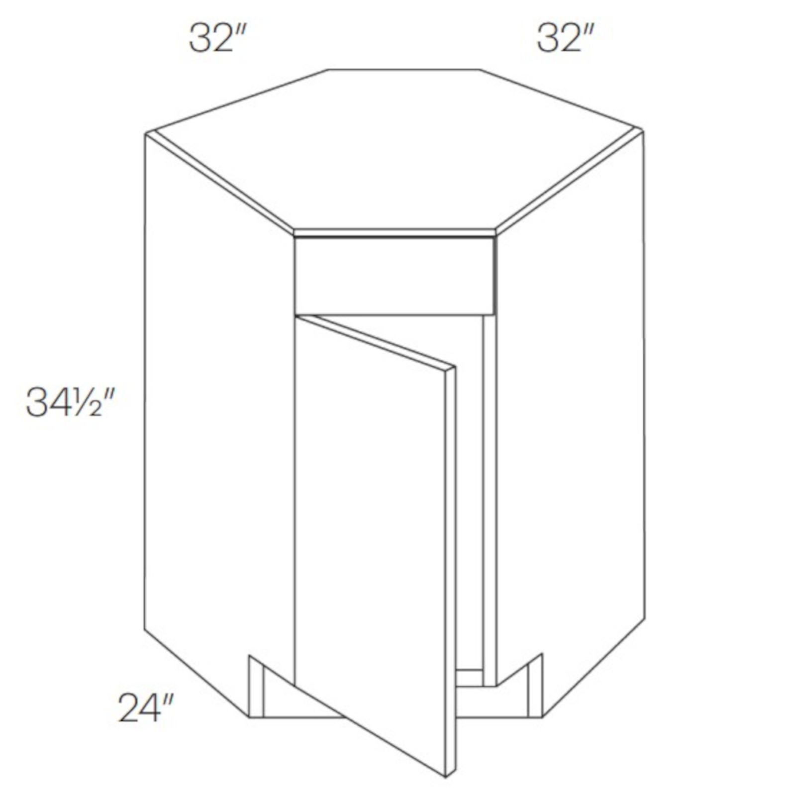 CNC Assembled Classic Milano Seaside - Diagonal Corner Sink Base Cabinet
