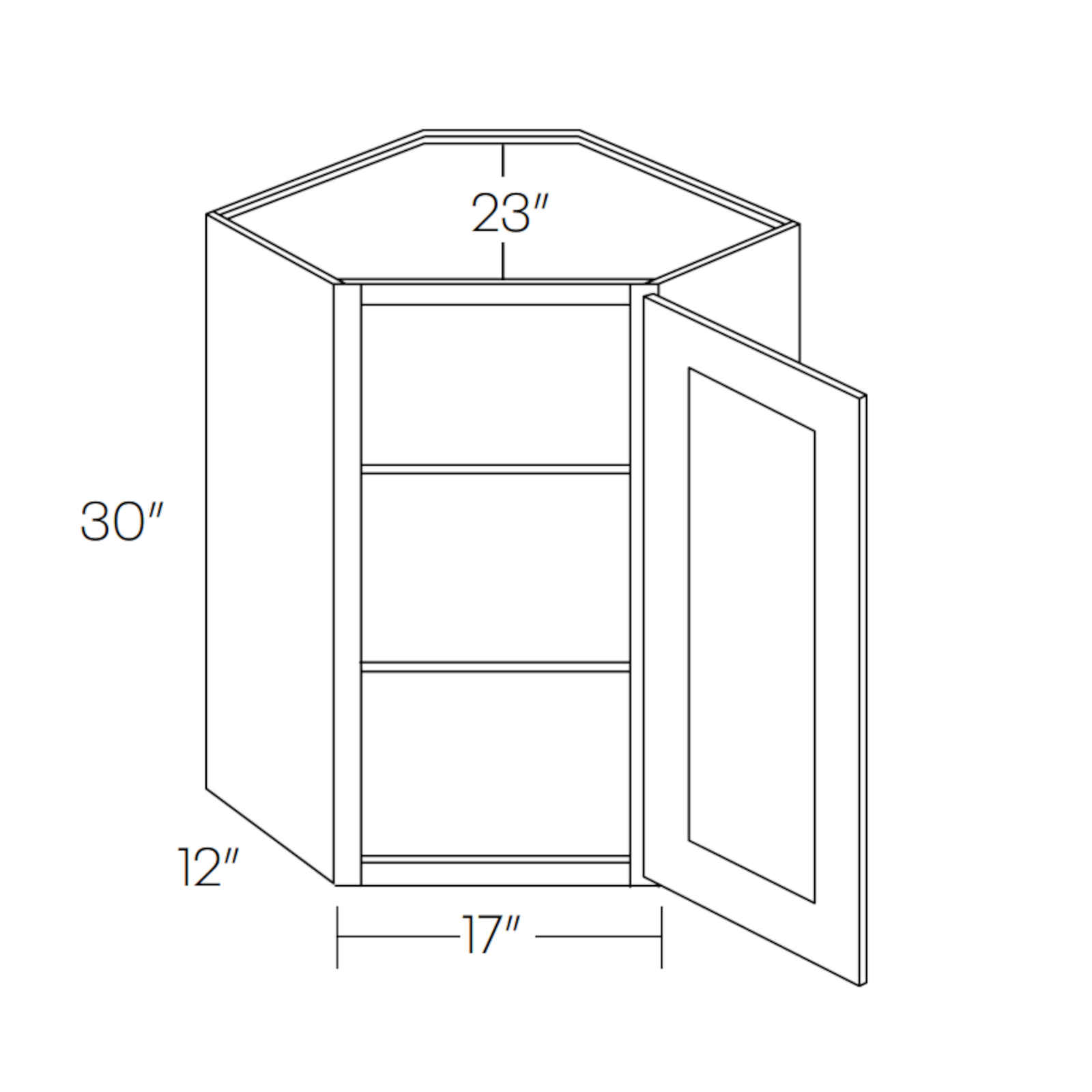 CNC Assembled Classic Matrix Silver - Wall Cabinet - 30 Inch Corner