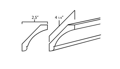 Everview RTA Hickory Shaker - Large Crown Moulding