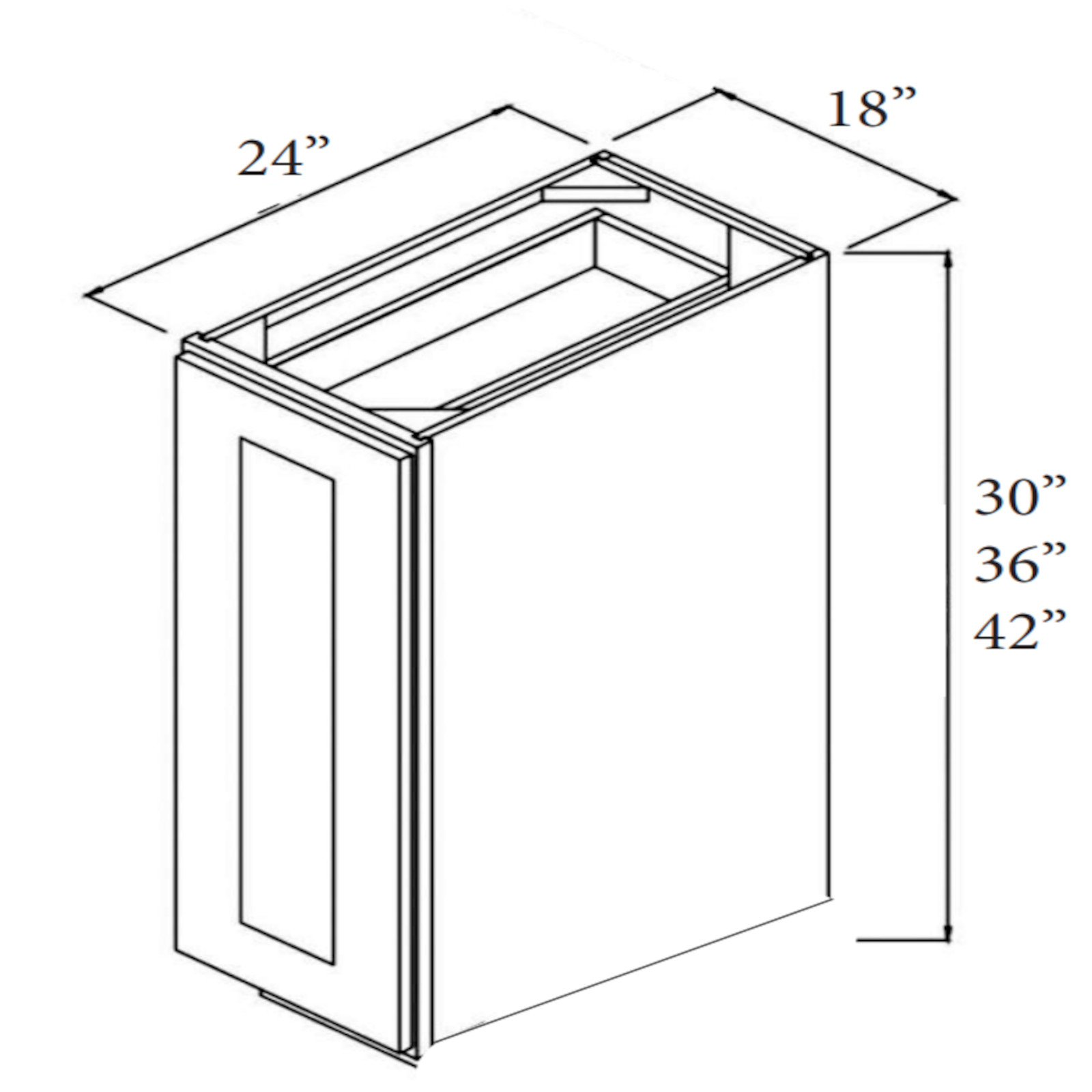 Everview RTA Modern Black Shaker - Upper Utility Cabinet