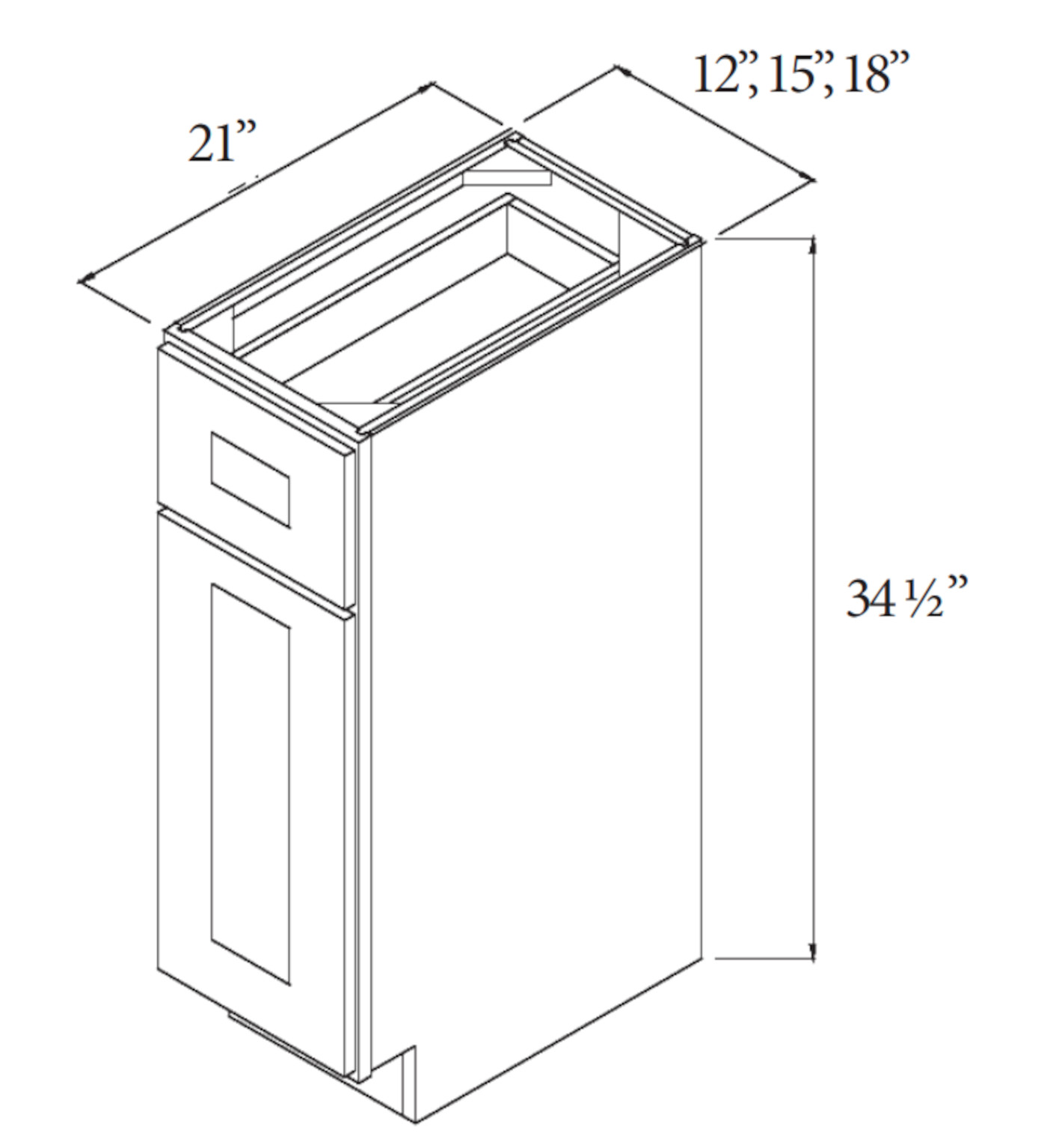 Everview RTA Modern Black Shaker - Vanity Cabinet - 2 Door
