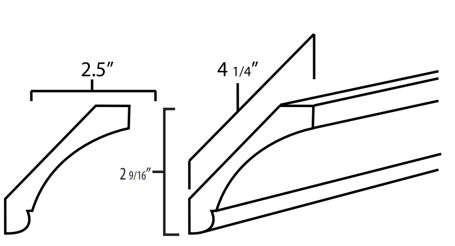 Everview RTA Florence Sage - Large Crown Moulding