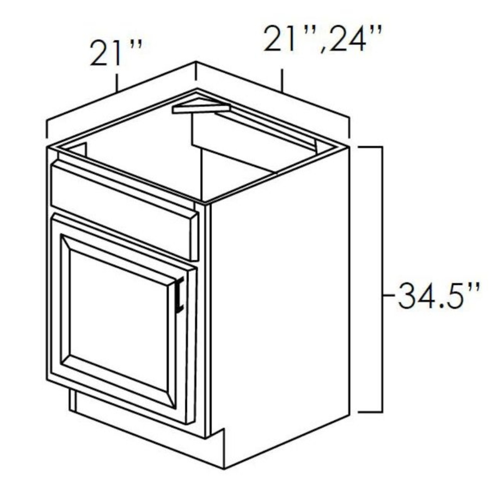 Everview RTA Florence Sage - Vanity Cabinet - 2 Door